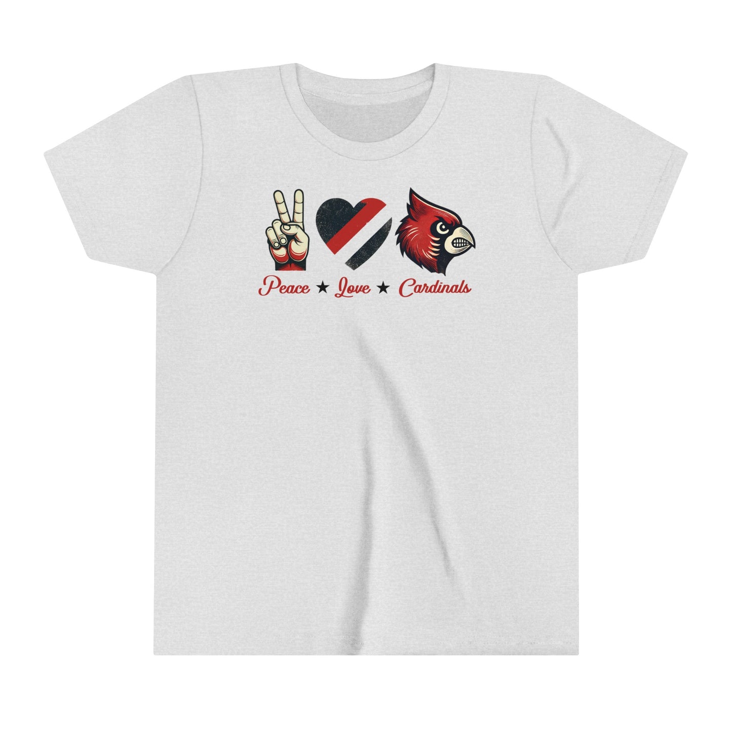 Peace Love Cardinals - Bella + Canvas Youth Tee