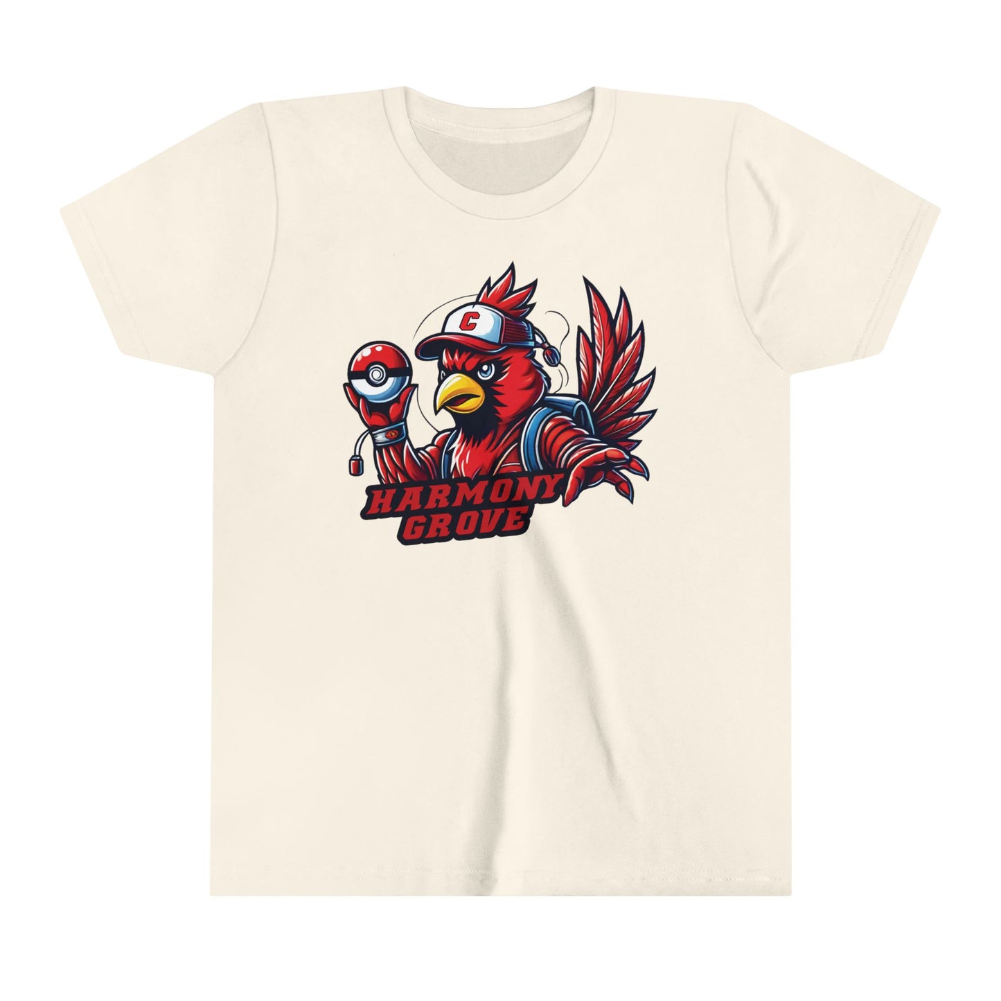 Cartoon Harmony Grove Cardinal - Bella + Canvas Youth Tee