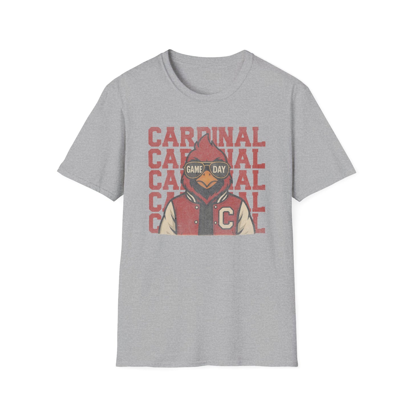 Cardinal Game Day Distressed - Unisex Softstyle T-Shirt