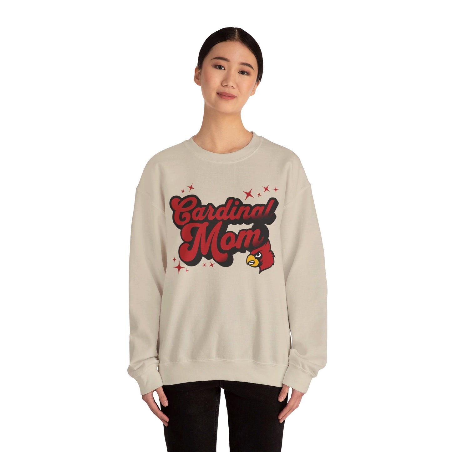 Groovy Cardinal Mom - Unisex Heavy Blend™ Crewneck Sweatshirt