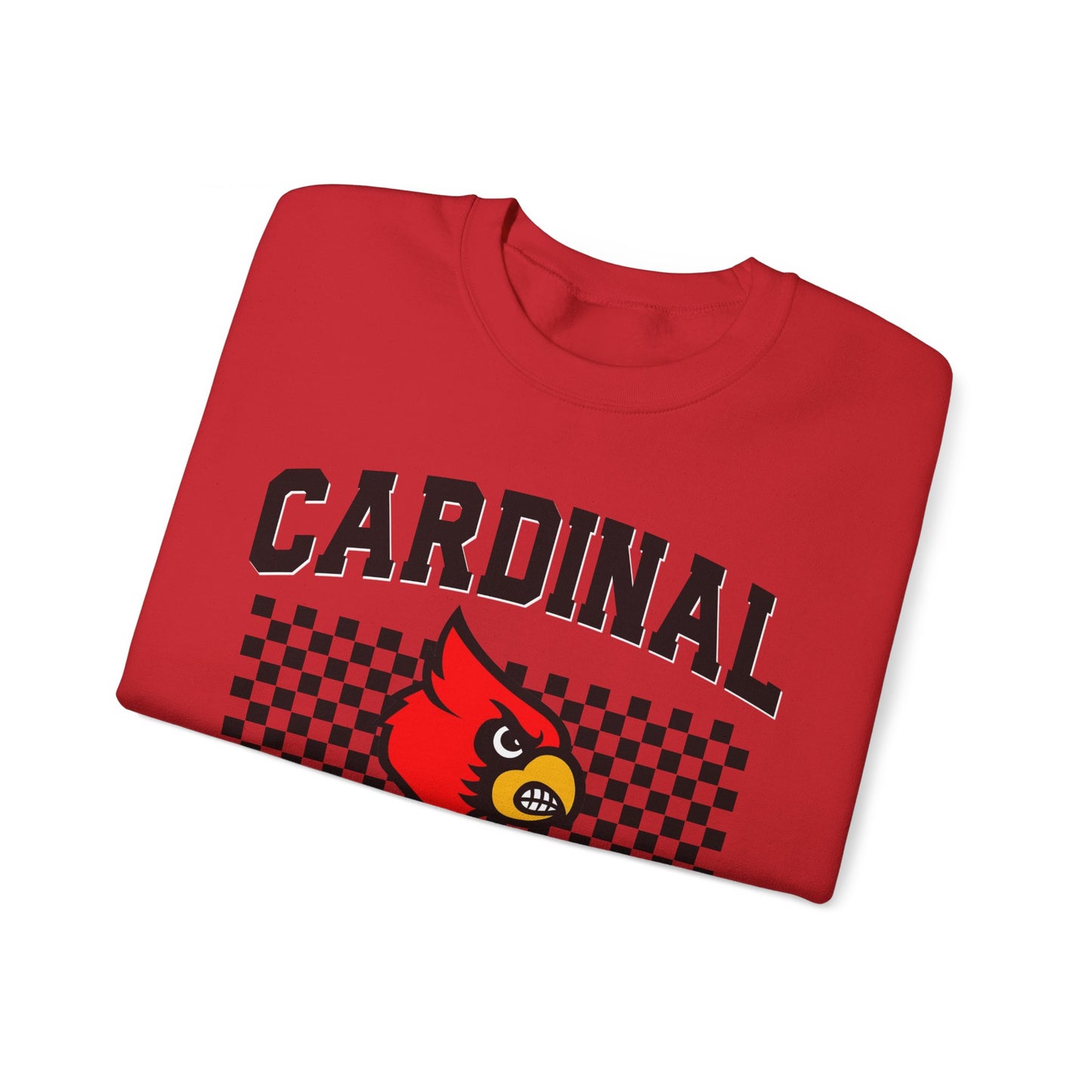 Cardinal Pride Black and White Checkerboard - Unisex Heavy Blend™ Crewneck Sweatshirt
