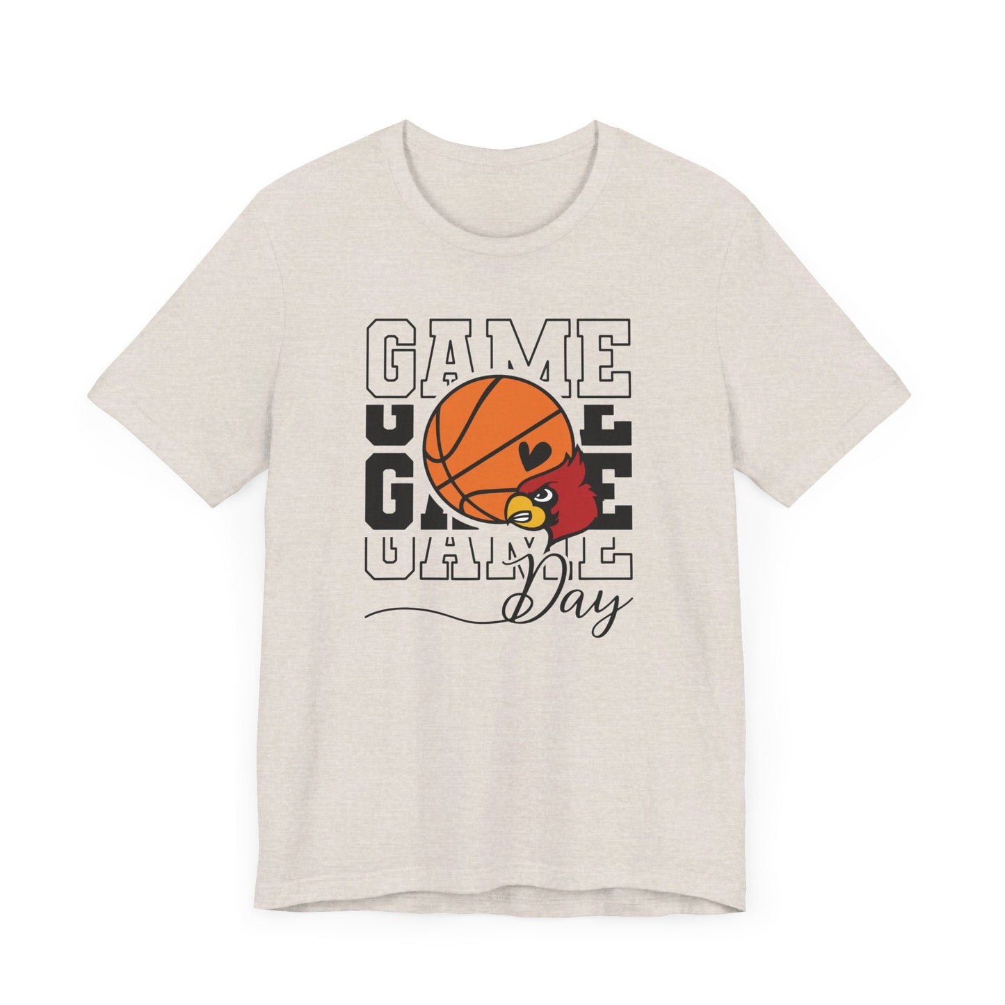 Cardinal Game Day Basketball - Bella + Canvas Short Sleeve Tee
