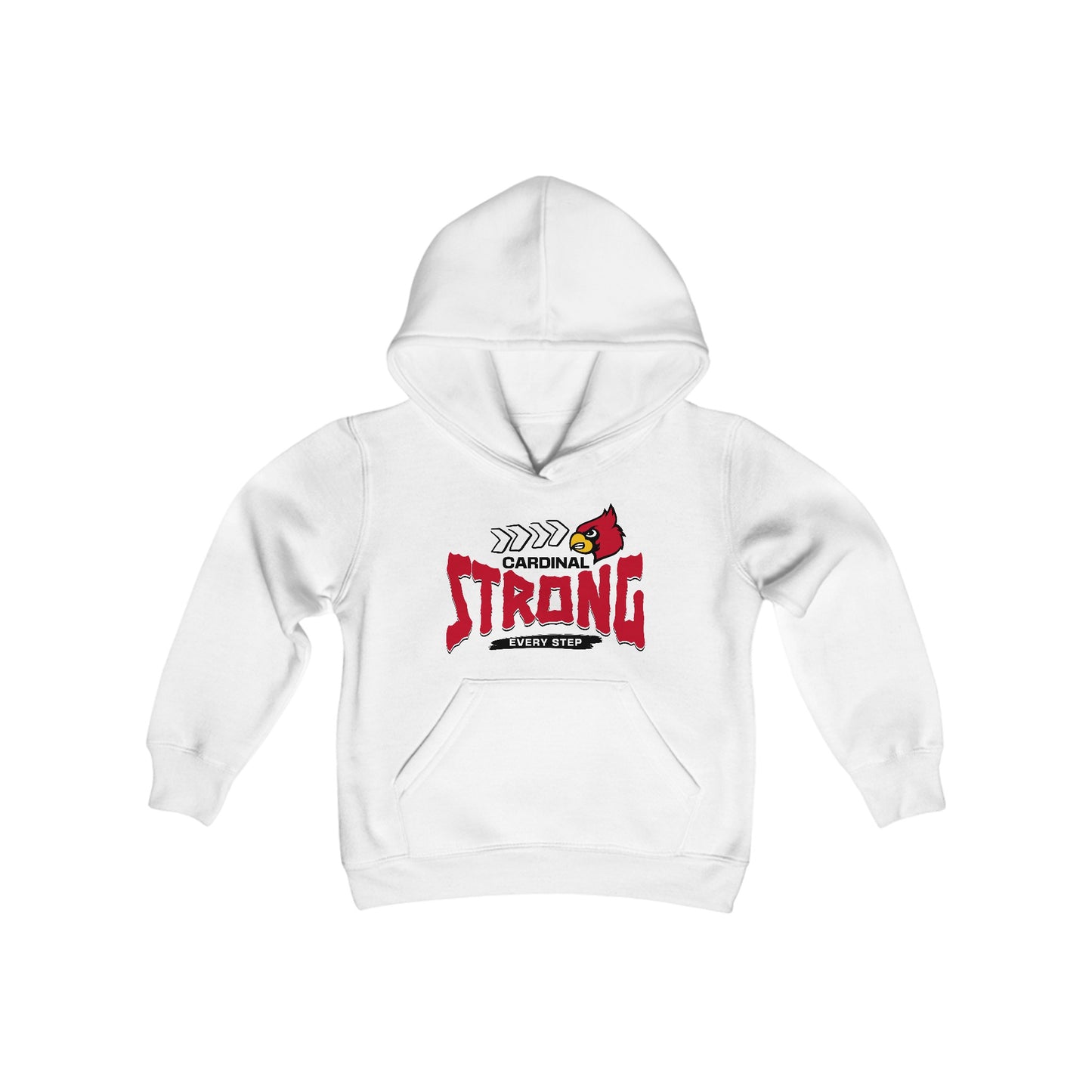 Cardinal Strong Every Step - Youth Heavy Blend Hooded Sweatshirt