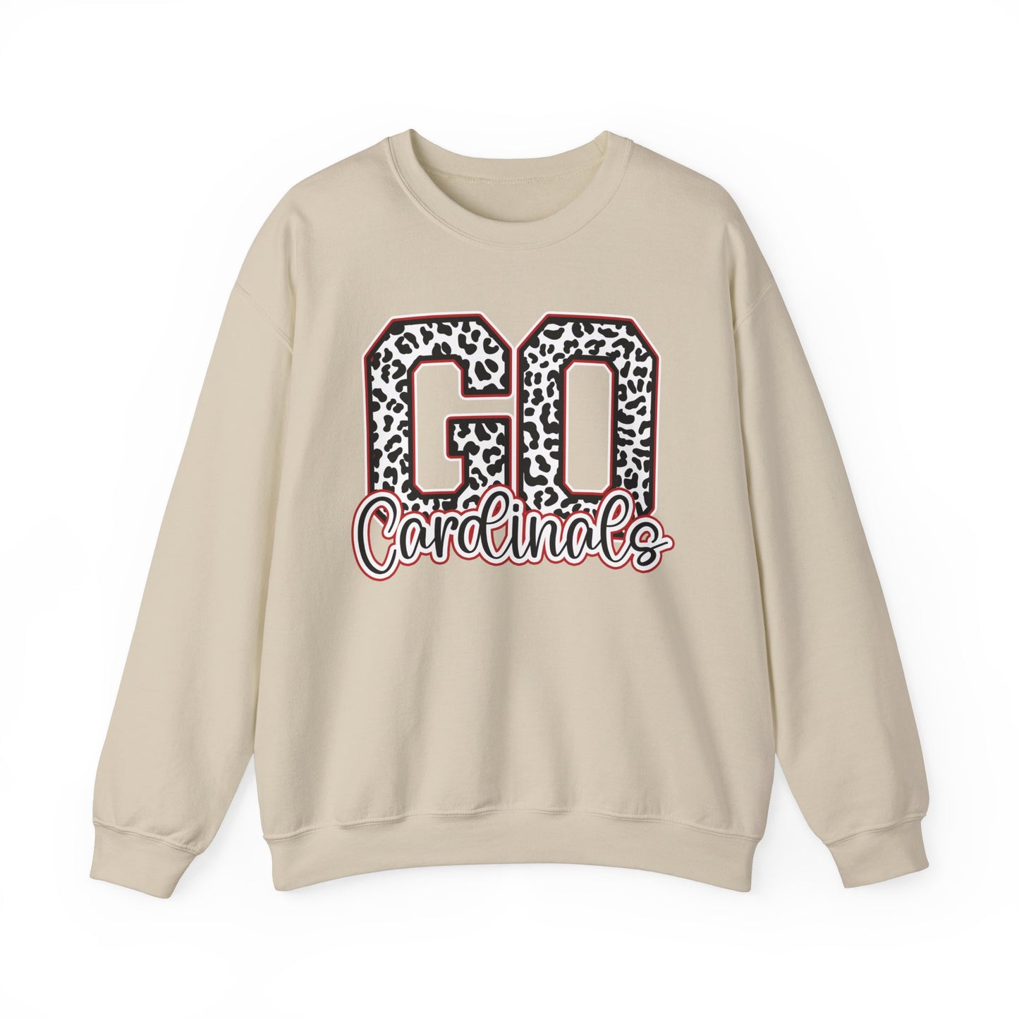 Go Cardinals Leopard Letters - Unisex Heavy Blend™ Crewneck Sweatshirt