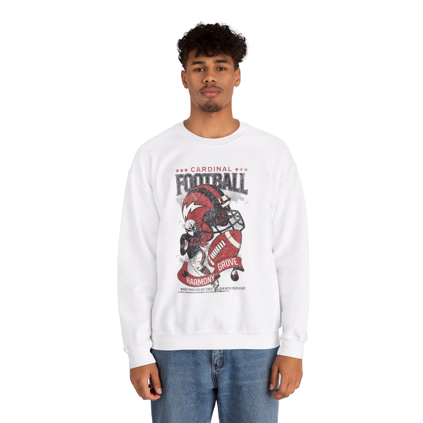 Vintage Cardinal Football - Unisex Heavy Blend™ Crewneck Sweatshirt
