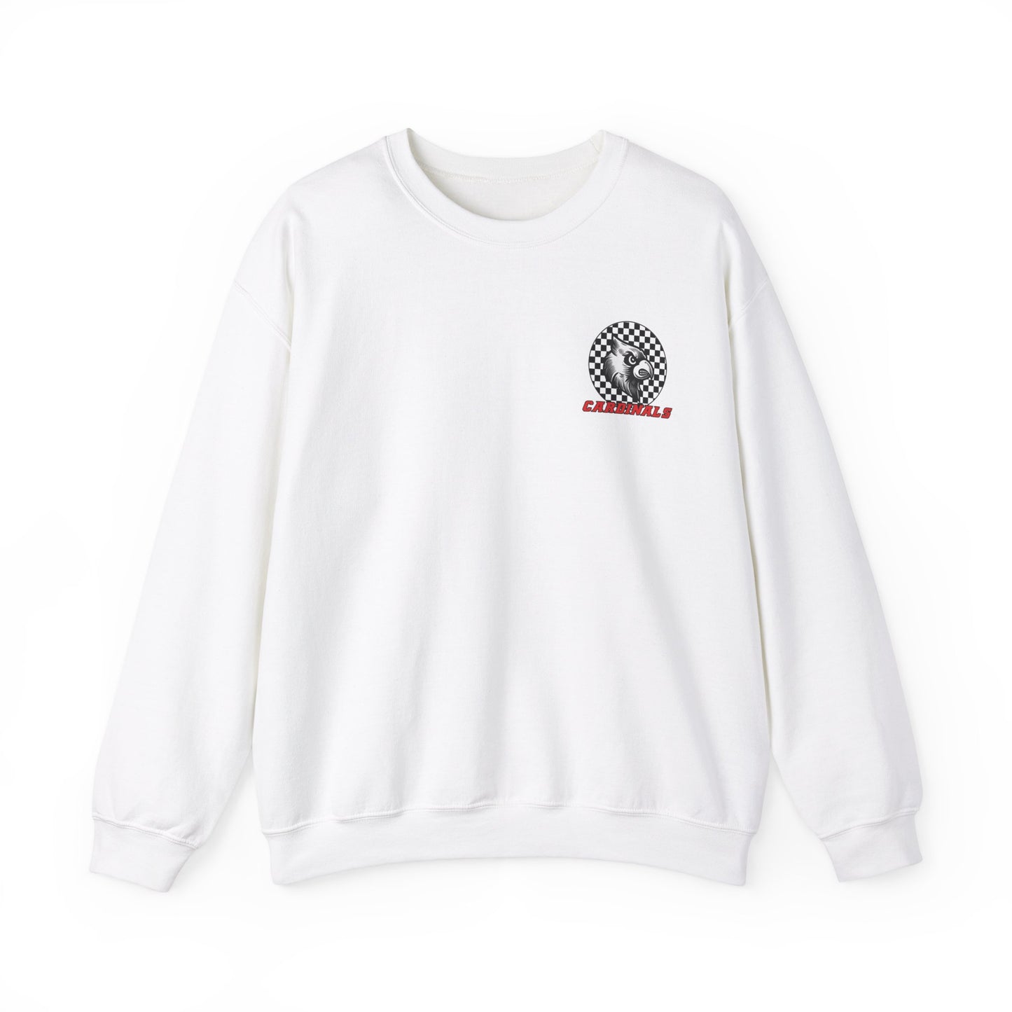Black and White Checkered Cardinal - of Unisex Heavy Blend™ Crewneck Sweatshirt