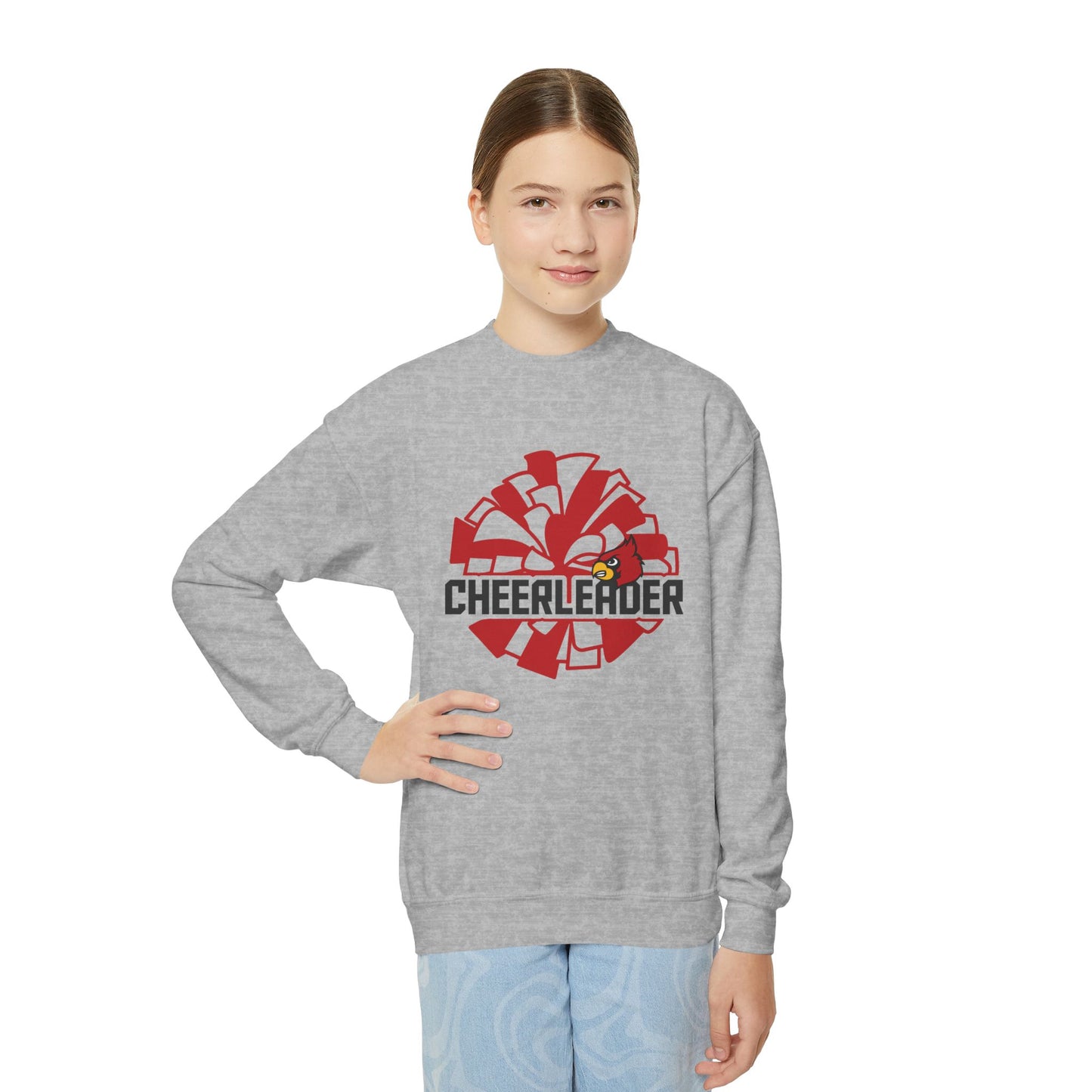 Cheerleader Pom Pom - Youth Crew Sweatshirt