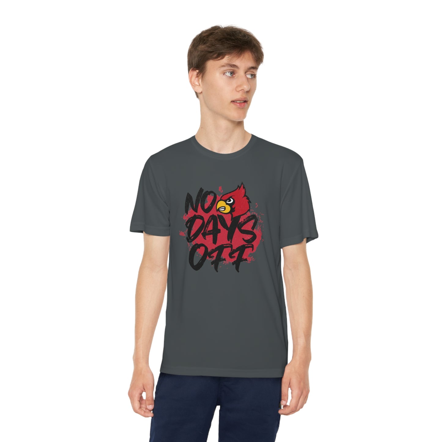 No Days Off Cardinal - Youth Sport-Tek® Competitor™ Tee