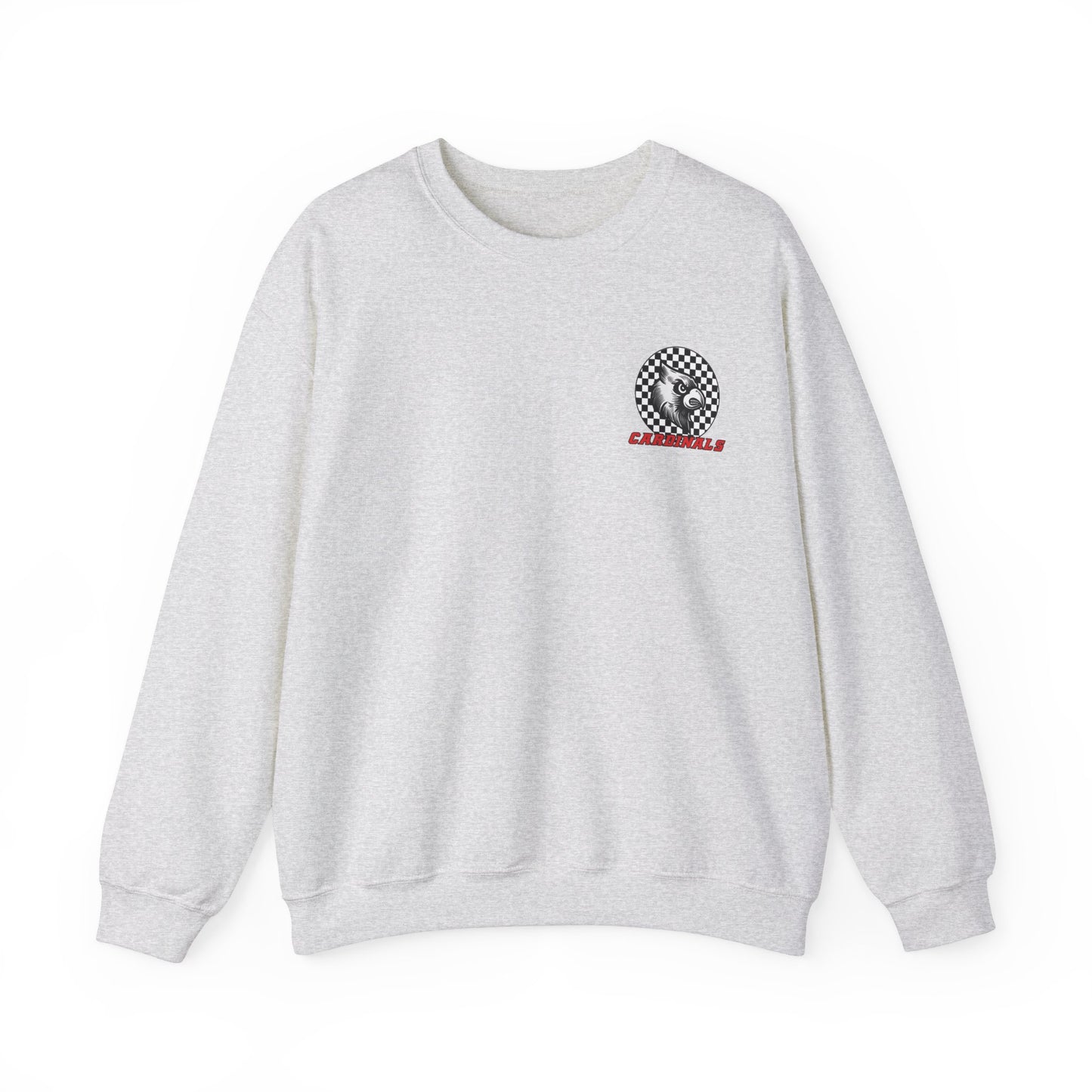 Black and White Checkered Cardinal - of Unisex Heavy Blend™ Crewneck Sweatshirt