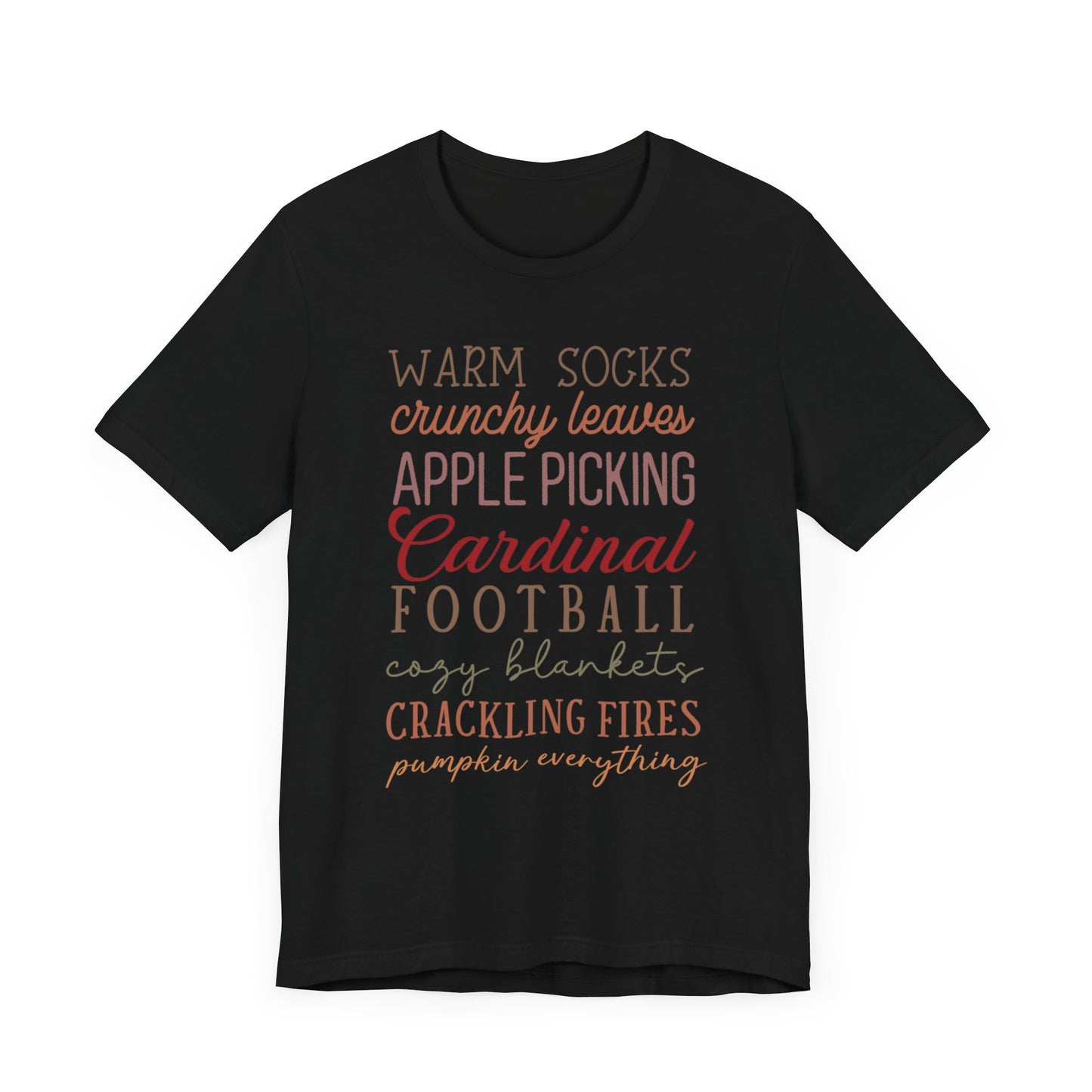 Fall Sayings Cardinal Football - Bella + Canvas Short Sleeve Tee