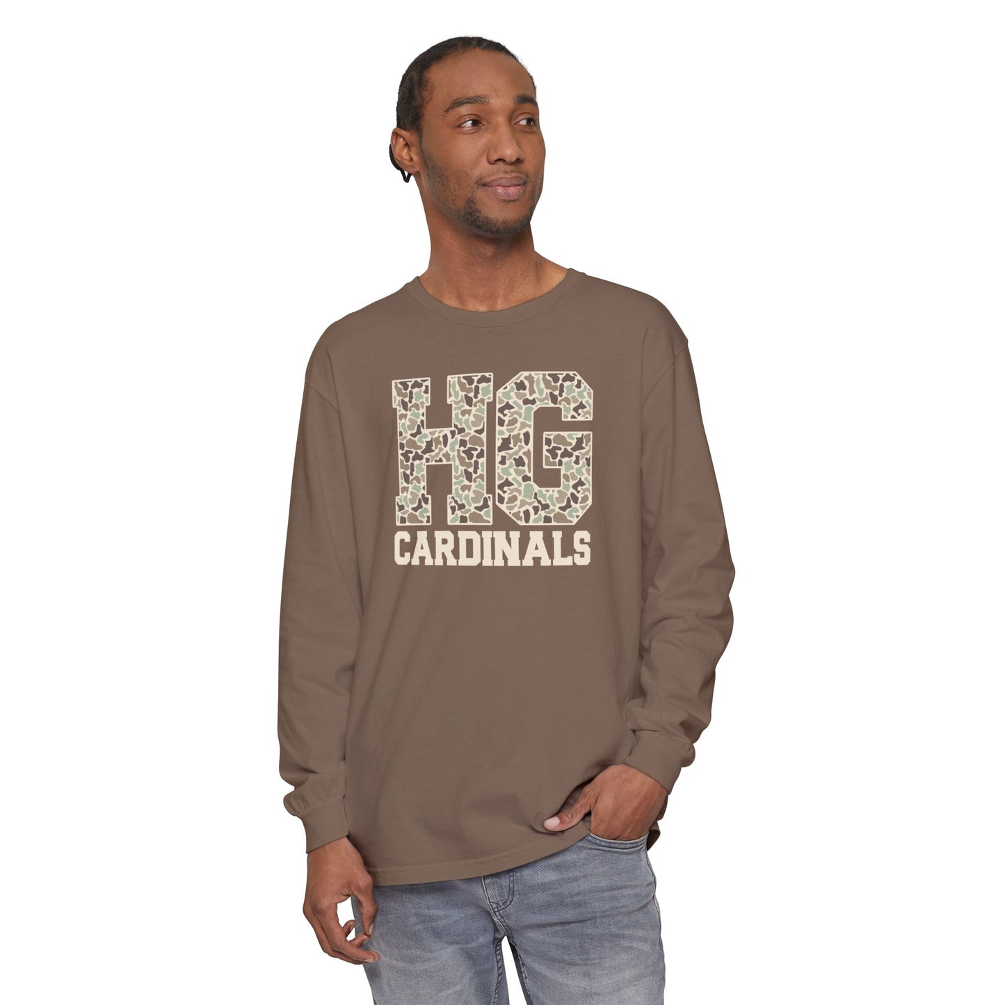 Old School Camo HG Cardinals - Comfort Colors Long Sleeve T-Shirt