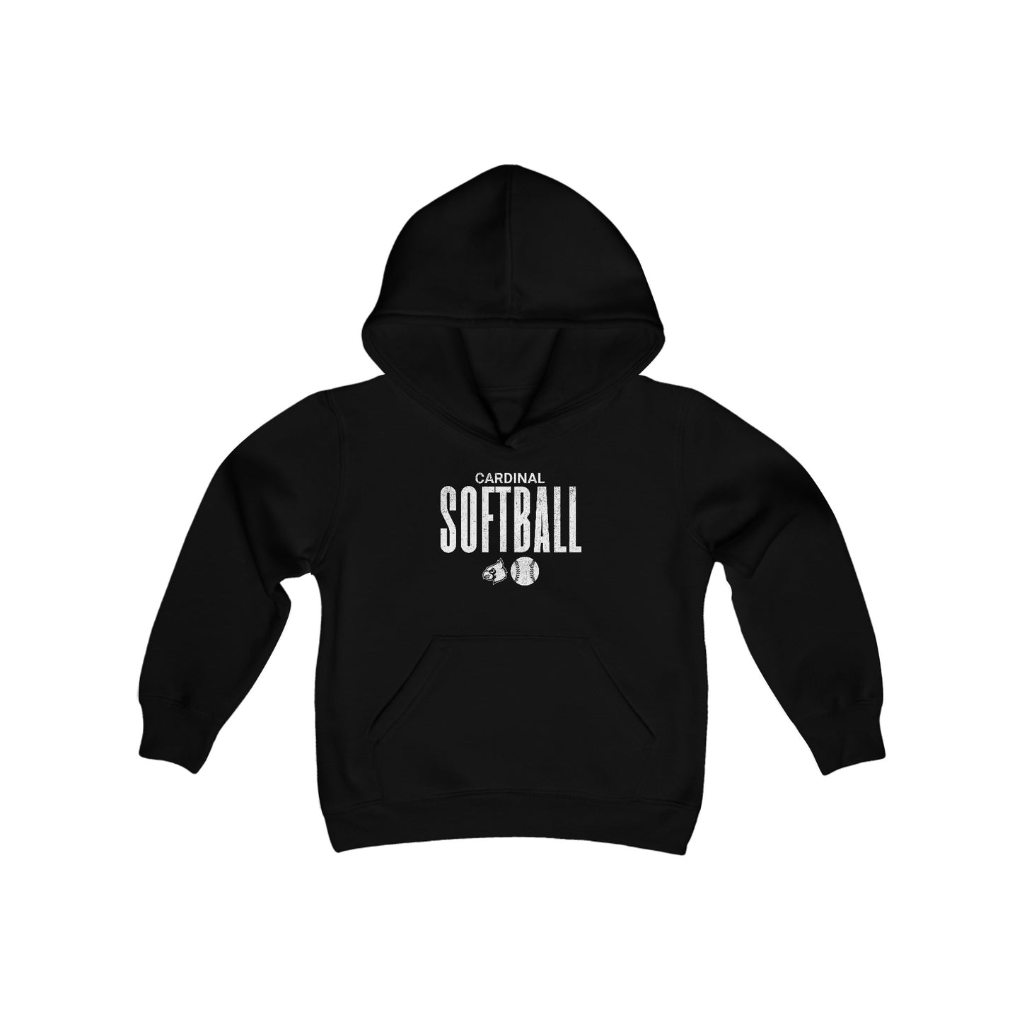 Vintage Cardinal Softball - Youth Heavy Blend Hooded Sweatshirt