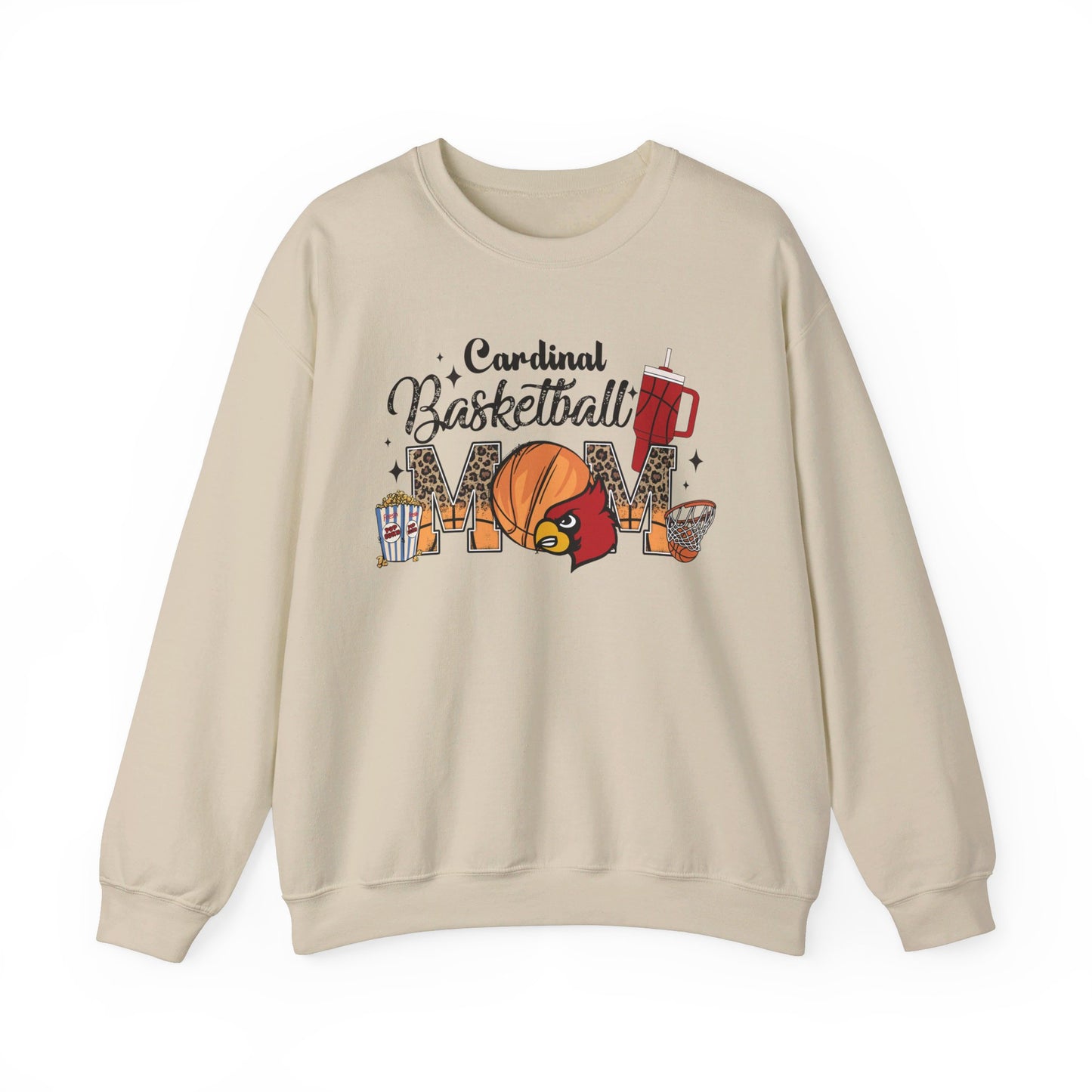 Cardinal Basketball Mom - Unisex Heavy Blend™ Crewneck Sweatshirt