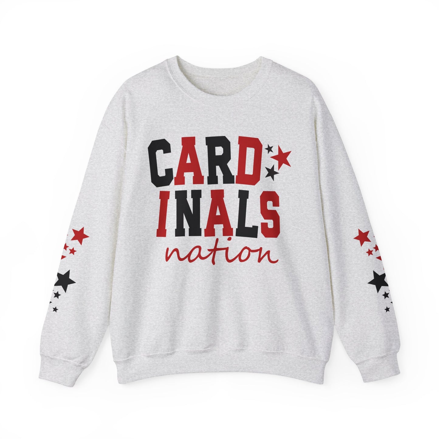 Cardinals Nation with Star Sleeves - Unisex Heavy Blend™ Crewneck Sweatshirt
