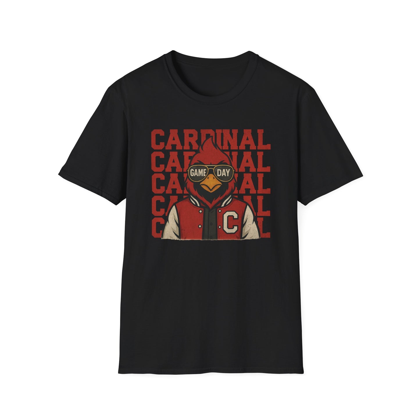 Cardinal Game Day Distressed - Unisex Softstyle T-Shirt