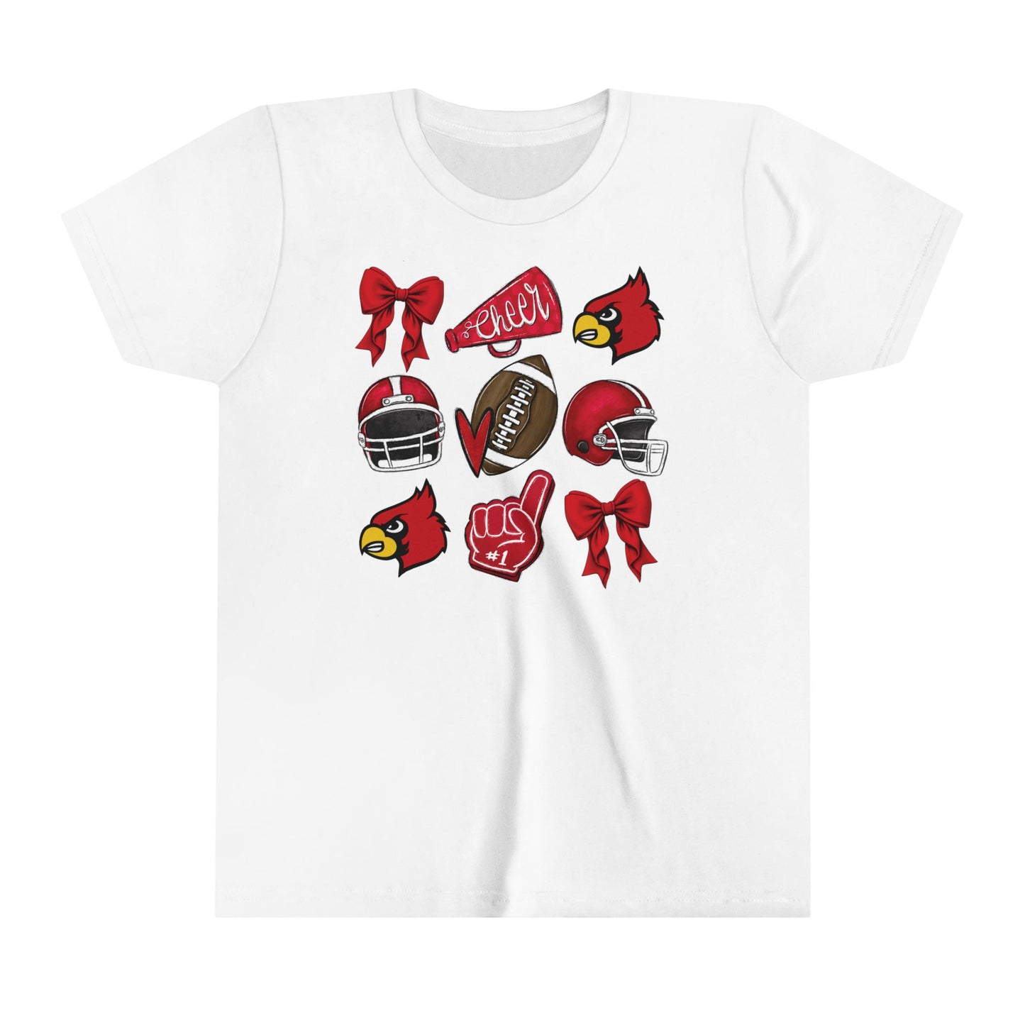 Football and Cheer Coquette - Bella + Canvas Youth Tee