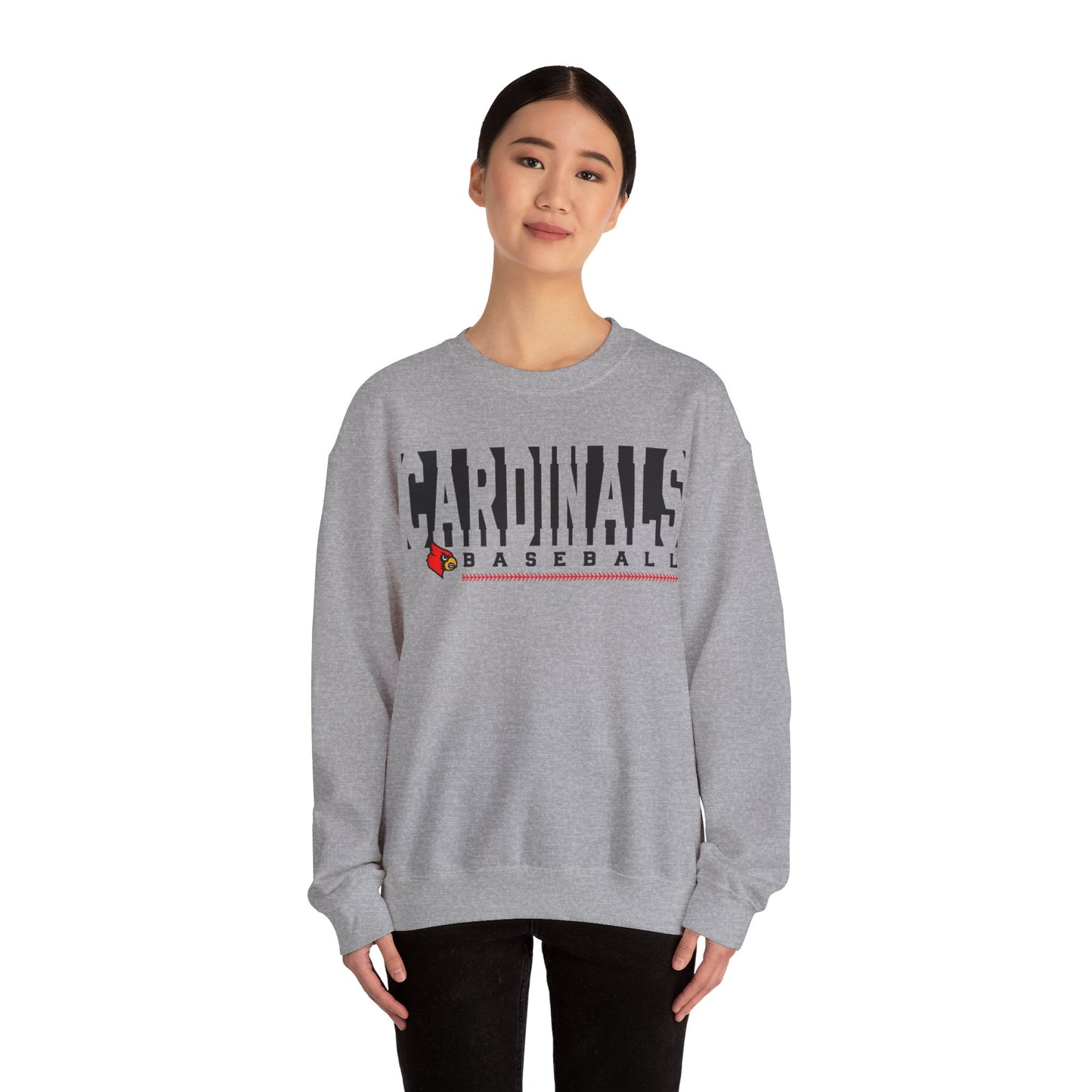 Cardinals Baseball Inset Text - Unisex Heavy Blend™ Crewneck Sweatshirt