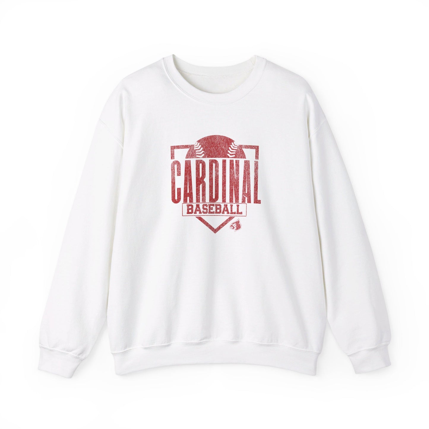 Vintage Cardinal Baseball Plate - Unisex Heavy Blend™ Crewneck Sweatshirt