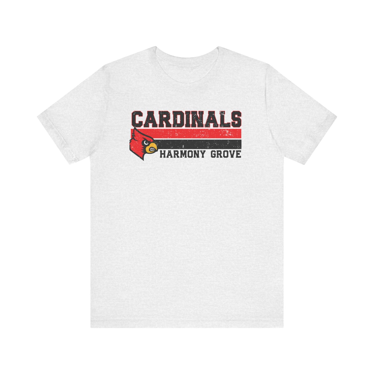 Cardinals Harmony Grove Stripe - Bella + Canvas Short Sleeve Tee