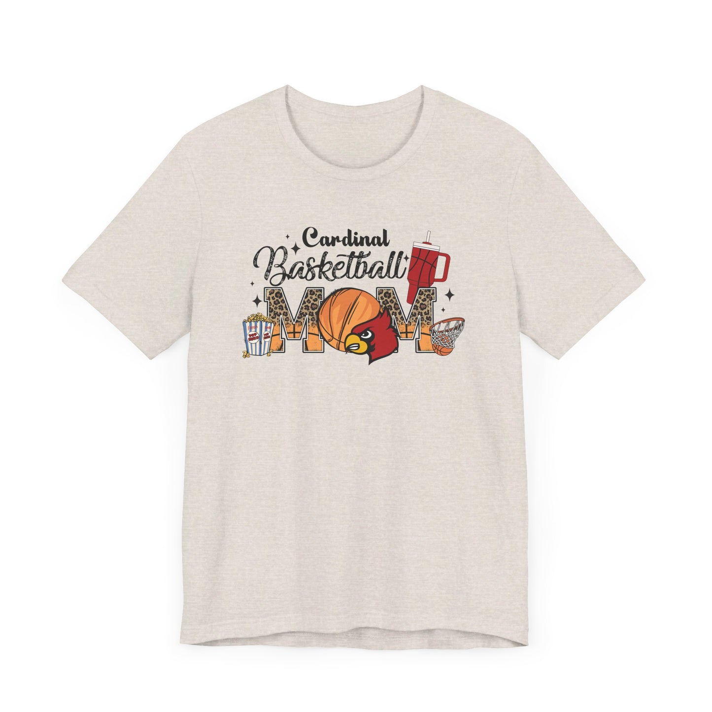 Cardinal Basketball Mom - Bella + Canvas Short Sleeve Tee