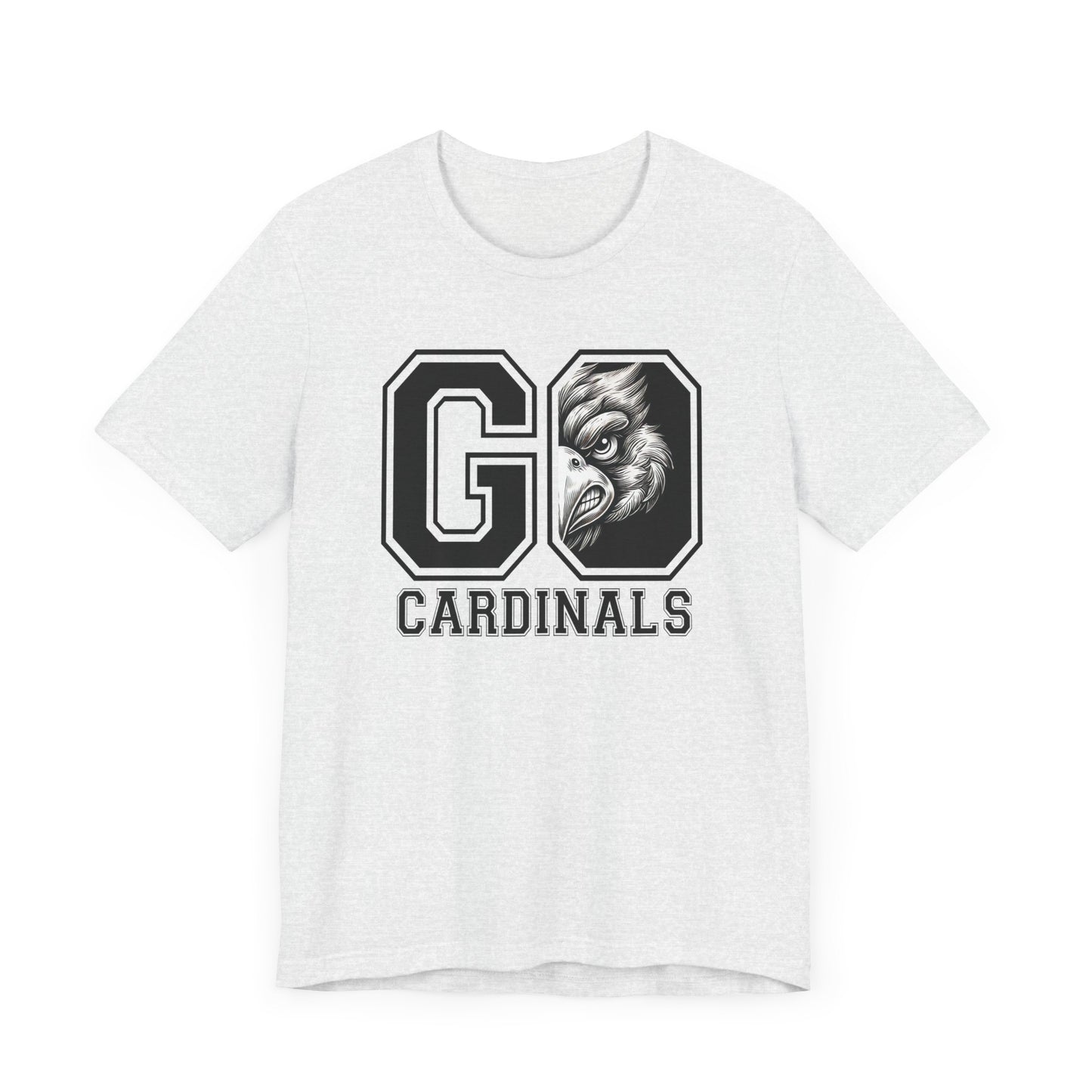 Go Cardinals Black and White - Bella + Canvas Short Sleeve Tee