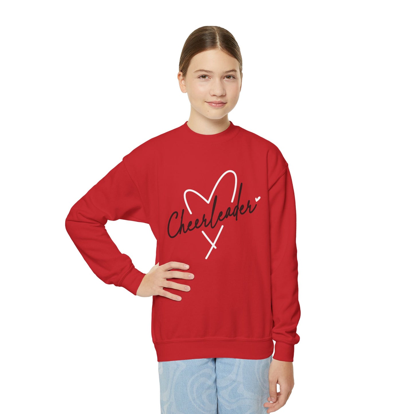 Cheerleader Heart - Youth Crew Sweatshirt