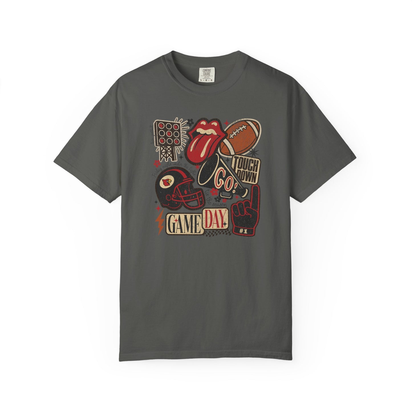 Cardinal Football Collage - Comfort Colors T Shirt