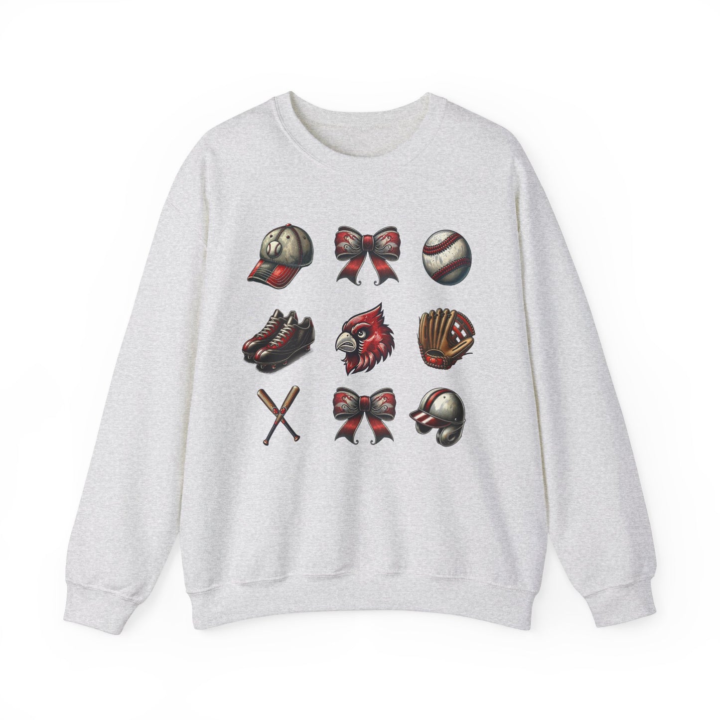 Cardinal Vintage Baseball Coquette - Unisex Heavy Blend™ Crewneck Sweatshirt