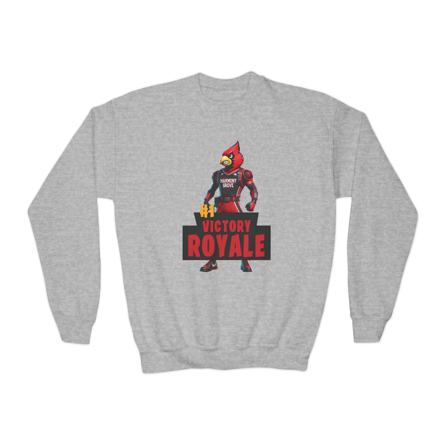 Harmony Grove Cardinals Victory Royale - Youth Crew Sweatshirt
