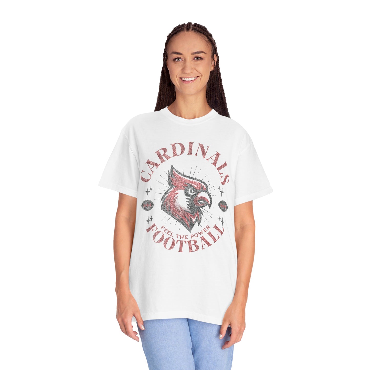 Cardinal Football Distressed - Comfort Colors T-shirt