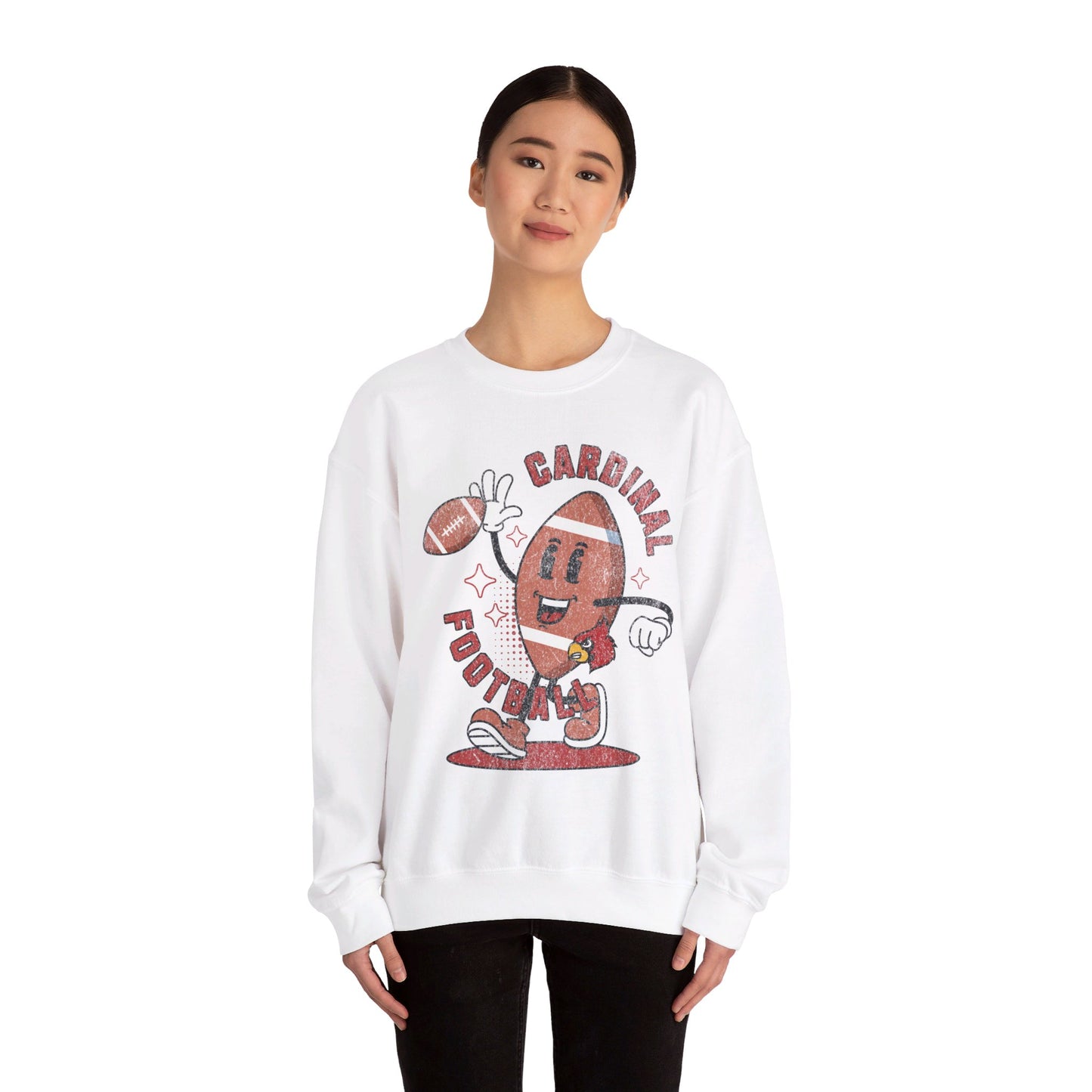 Retro Cardinal Football - Unisex Heavy Blend™ Crewneck Sweatshirt
