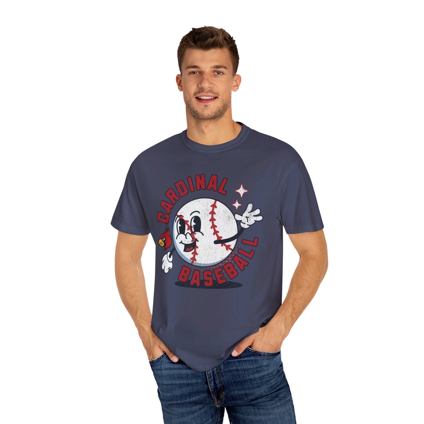 Retro Cardinal Baseball - Comfort Colors T-shirt