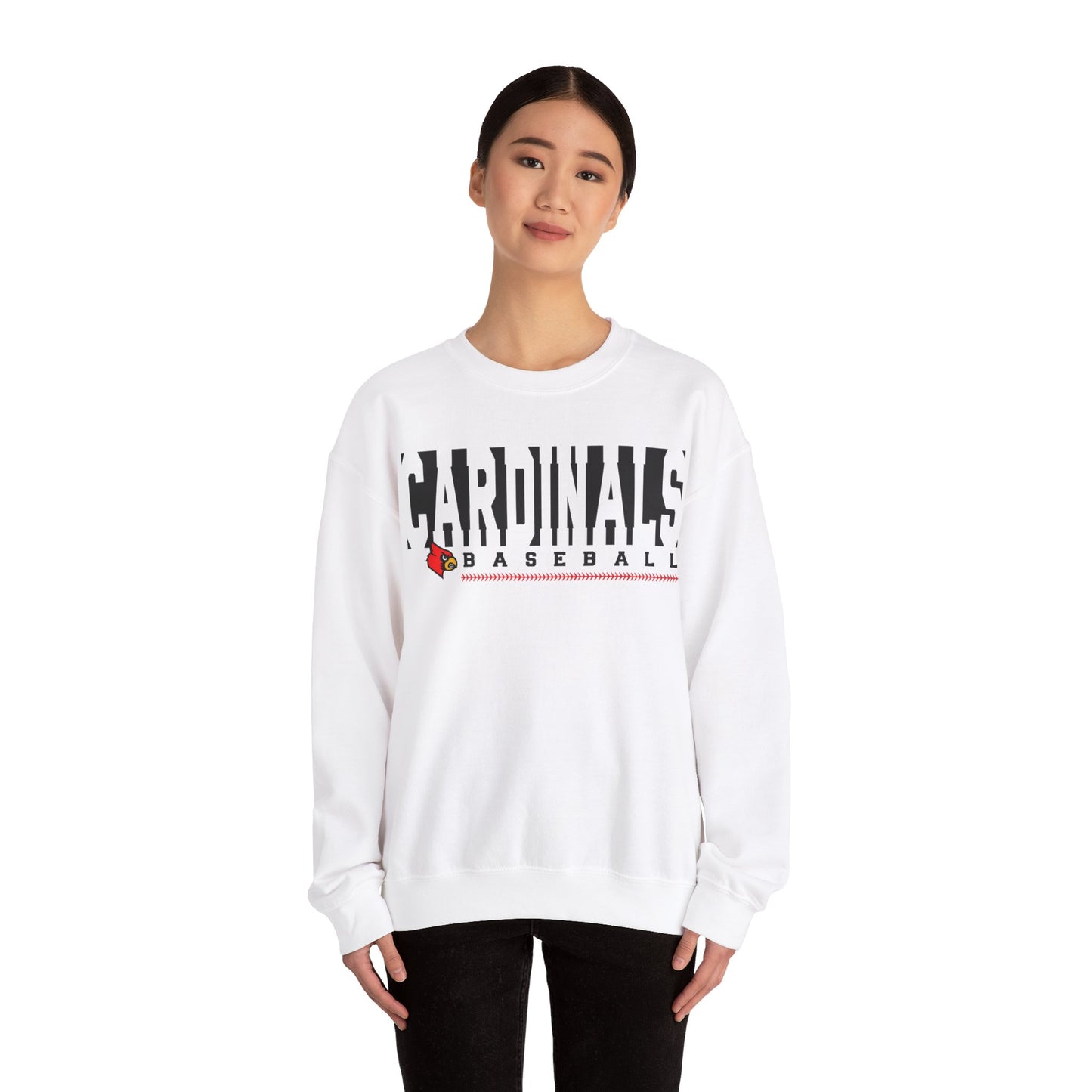 Cardinals Baseball Inset Text - Unisex Heavy Blend™ Crewneck Sweatshirt