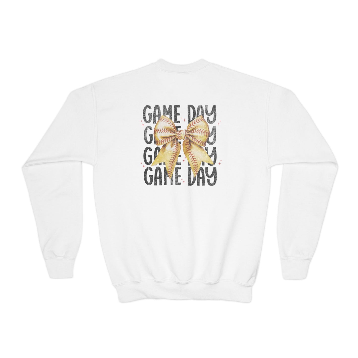 Game Day Softball Coquette - Youth Crew Sweatshirt