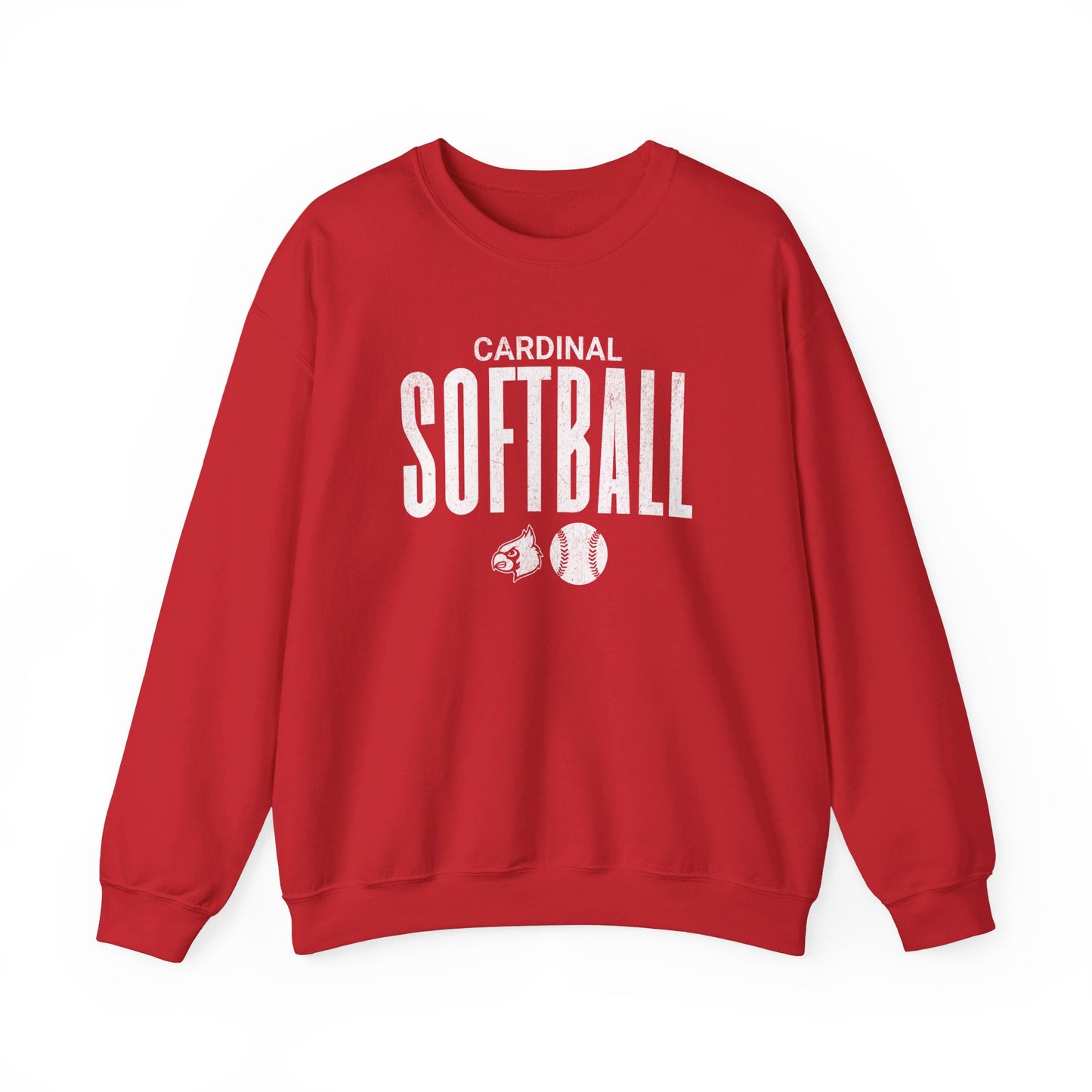 Vintage Cardinal Softball - Unisex Heavy Blend™ Crewneck Sweatshirt