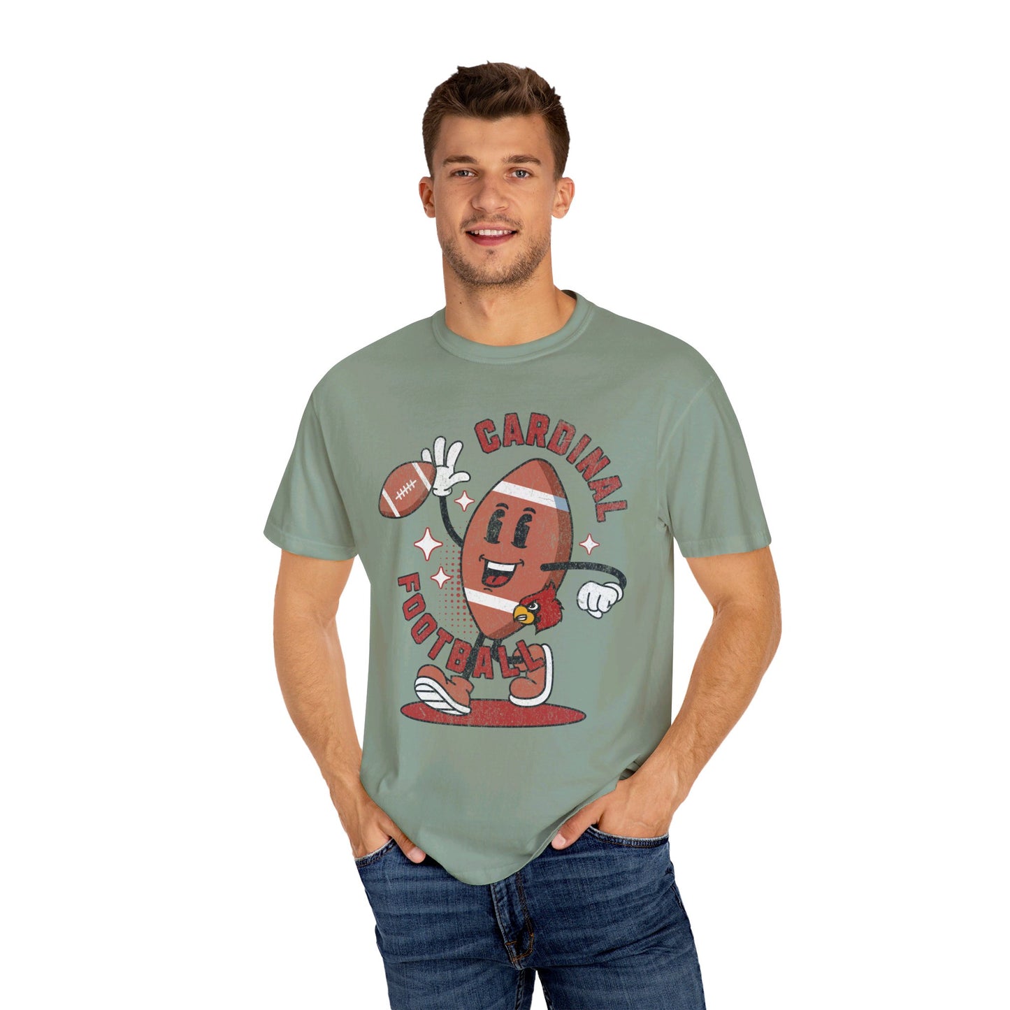 Retro Cardinal Football - Comfort Colors T-shirt
