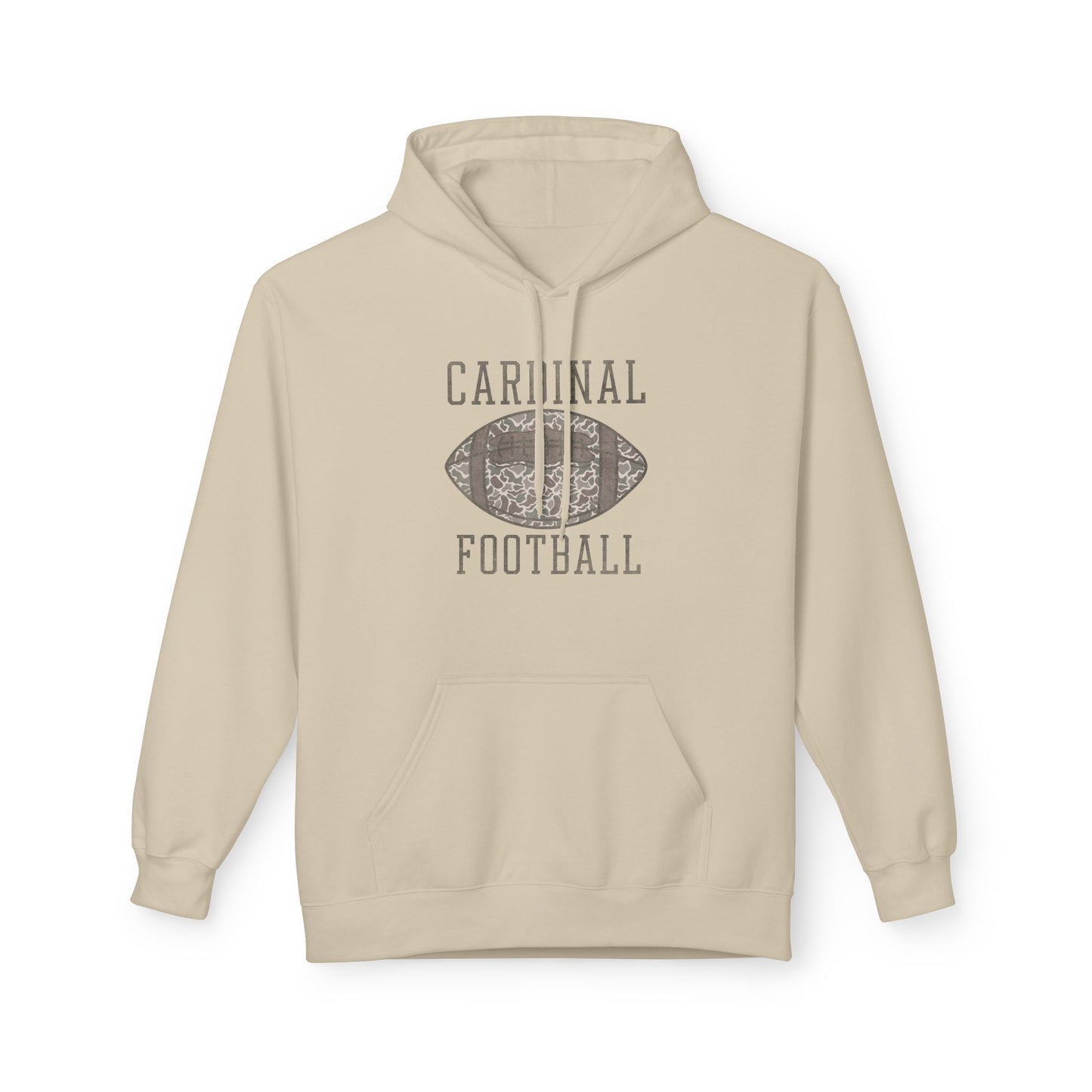 Old School Camo Cardinal Football - Midweight Softstyle Fleece Hoodie
