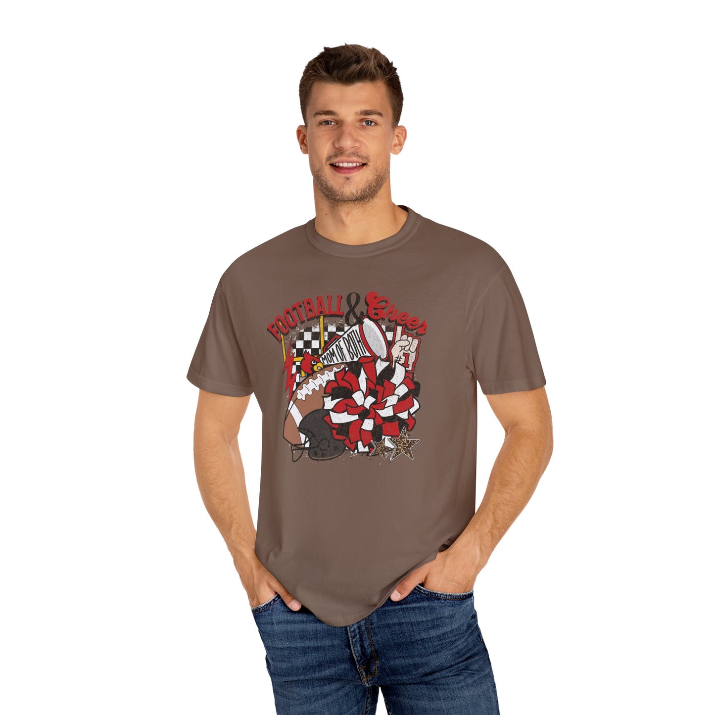 Cheer and Football Mom of Both - Comfort Colors T Shirt