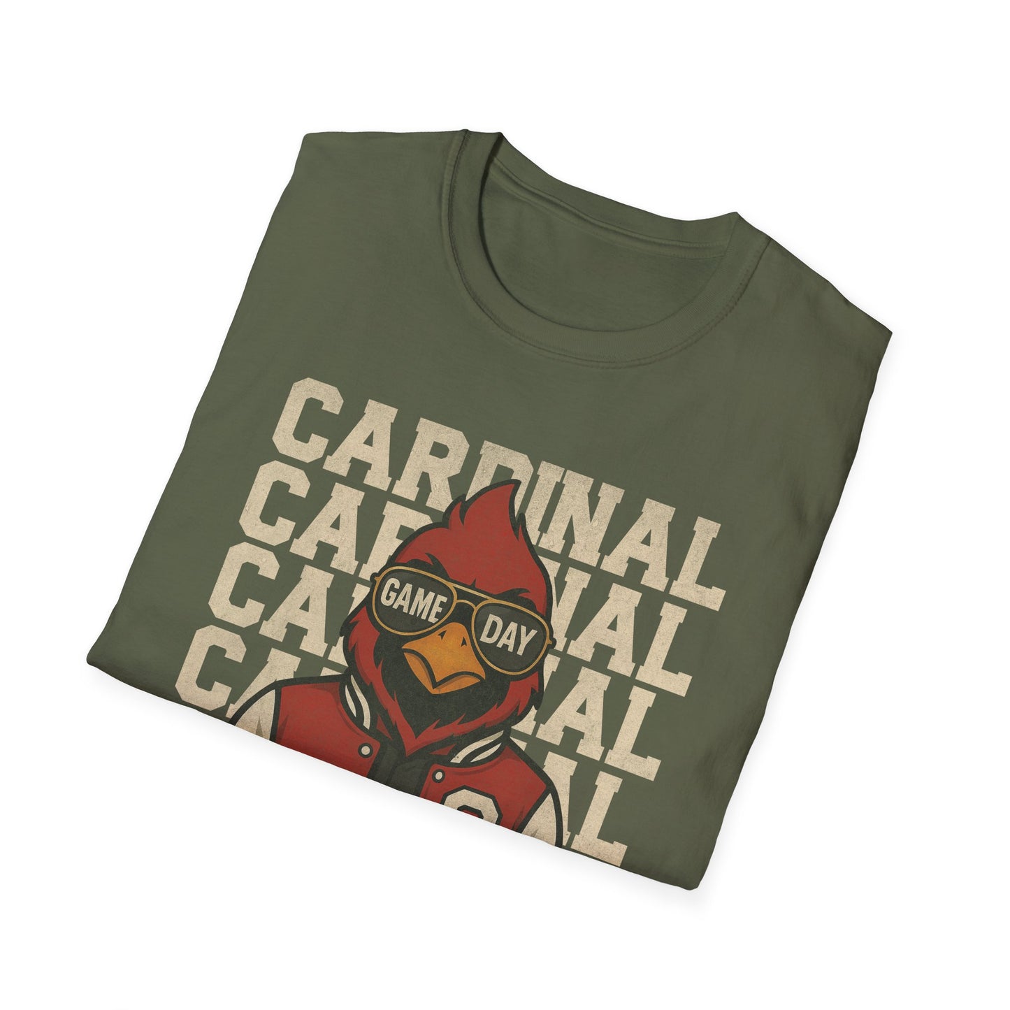 Cardinal Game Day Distressed - Unisex Softstyle T-Shirt