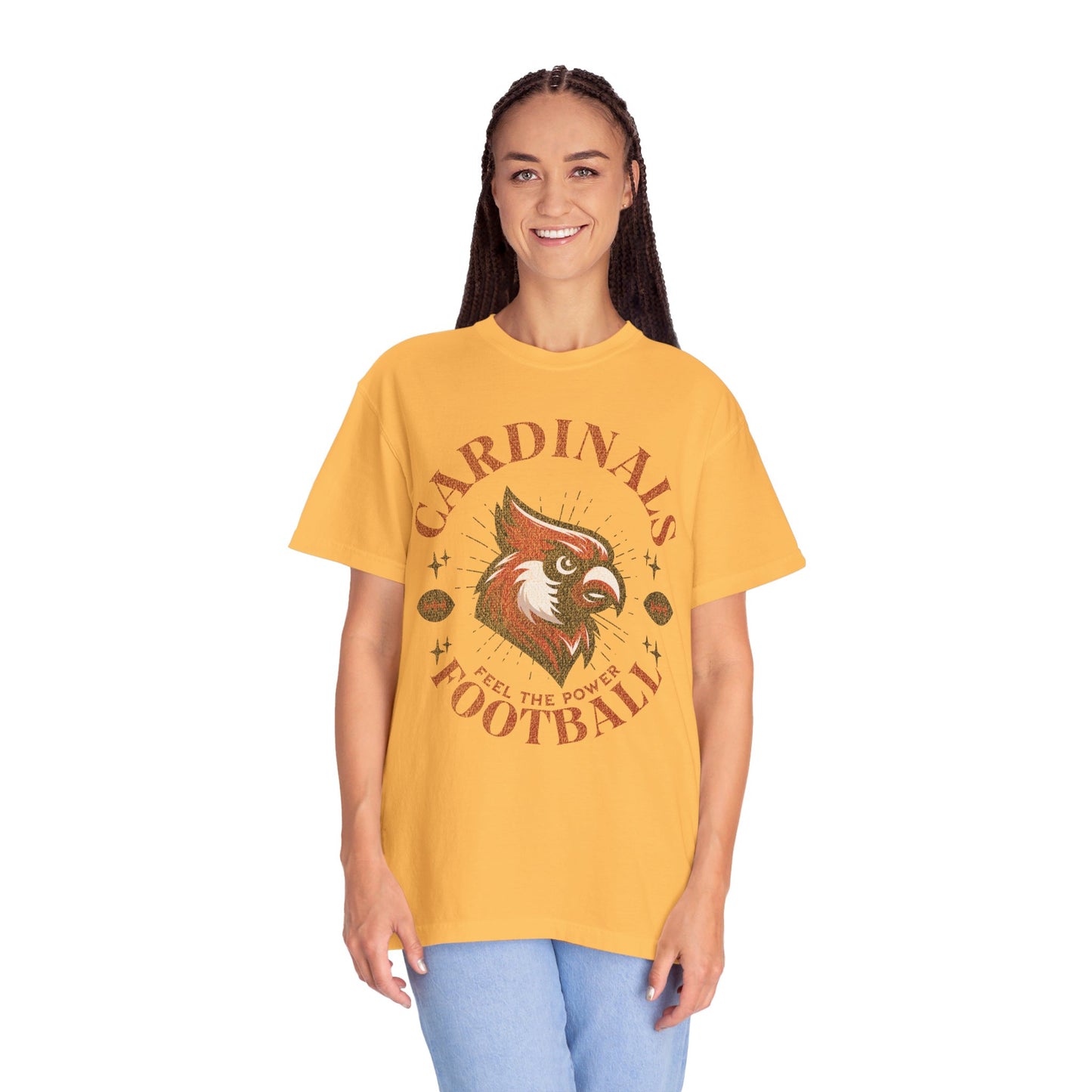 Cardinal Football Distressed - Comfort Colors T-shirt