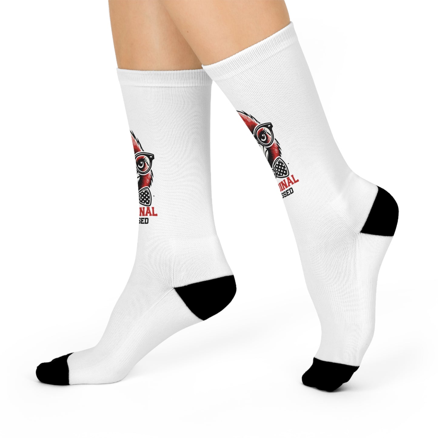 Copy of Sharp Dressed Cardinal Obsessed - White Cushioned Crew Socks