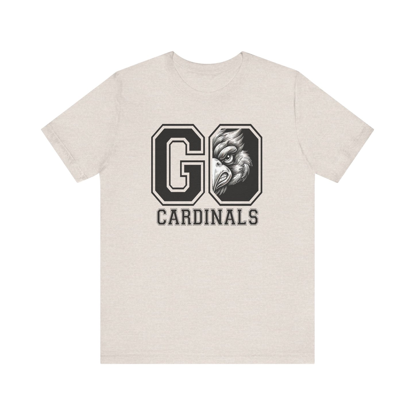 Go Cardinals Black and White - Bella + Canvas Short Sleeve Tee
