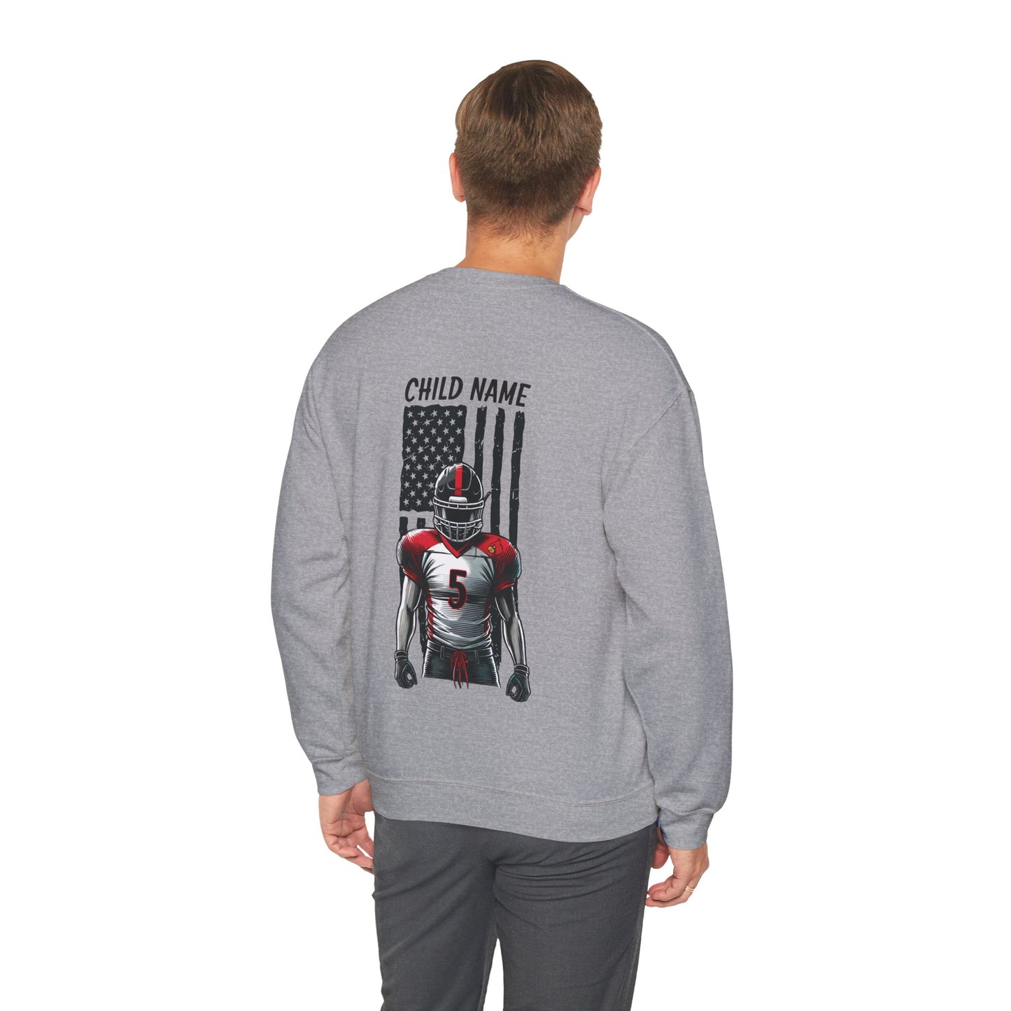 Football Dad Custom Player Name and Number - Unisex Heavy Blend™ Crewneck Sweatshirt