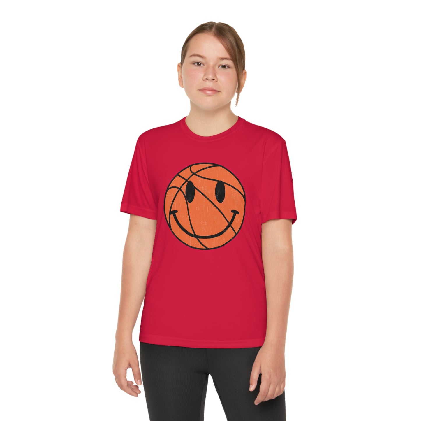 Smiley Face Basketball - Youth Sport-Tek® Competitor™ Tee