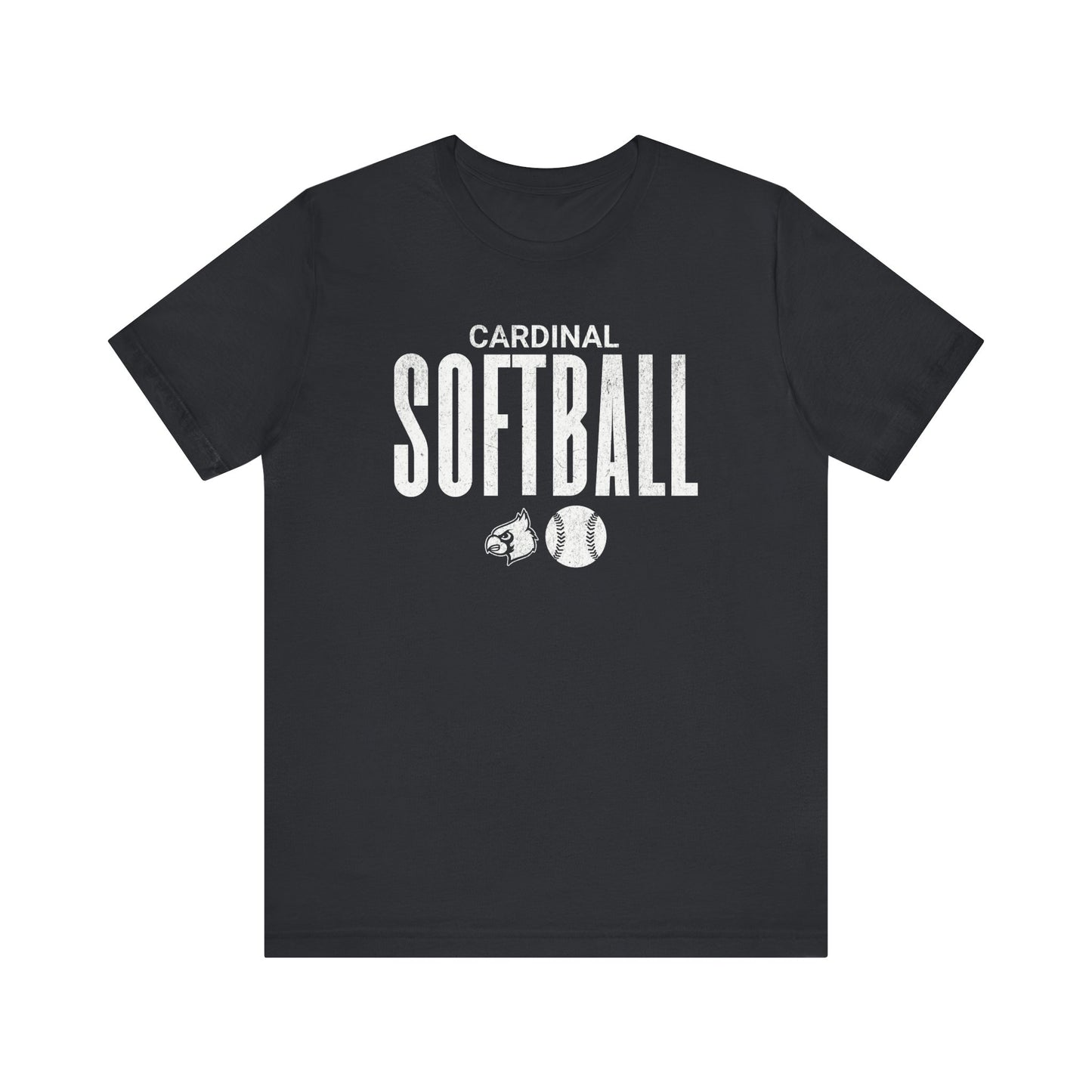 Vintage Cardinal Softball - Bella + Canvas Short Sleeve Tee