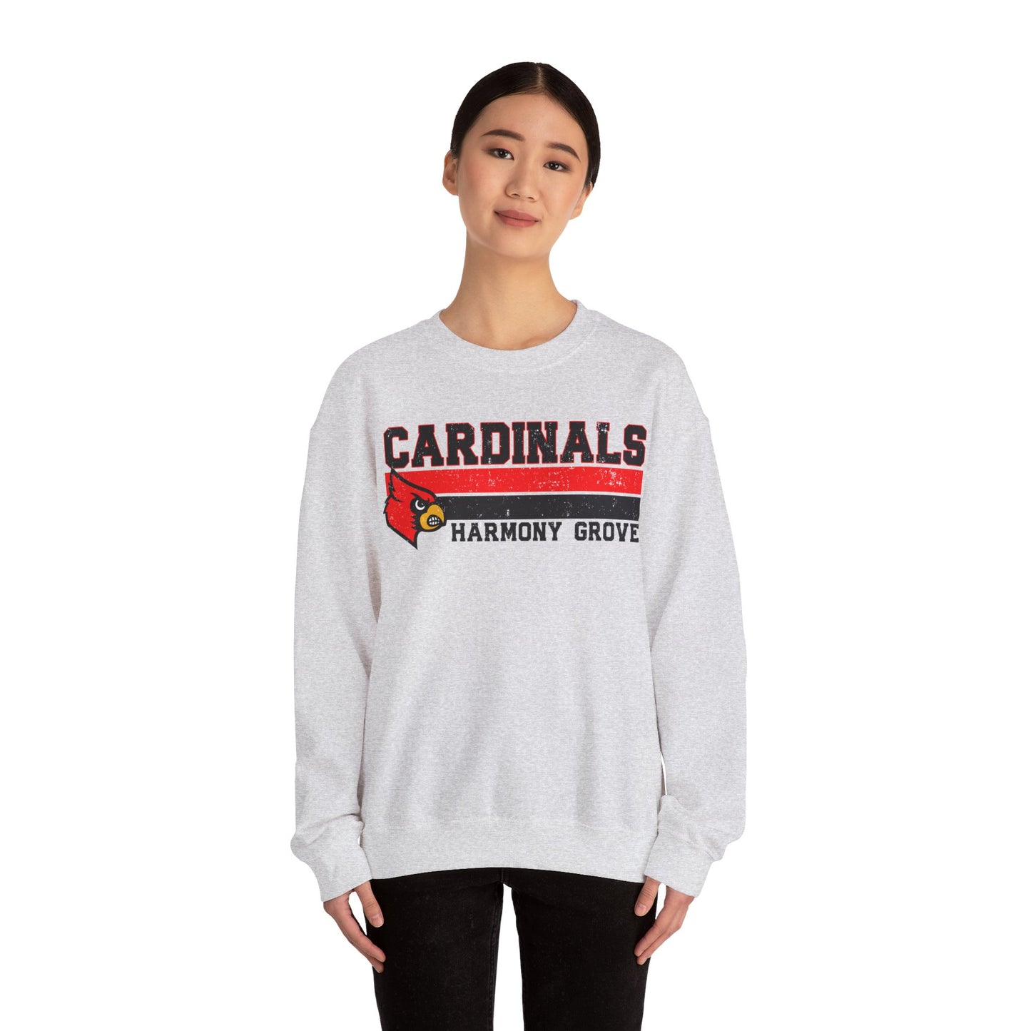 Cardinals Harmony Grove Stripe - Unisex Heavy Blend™ Crewneck Sweatshirt