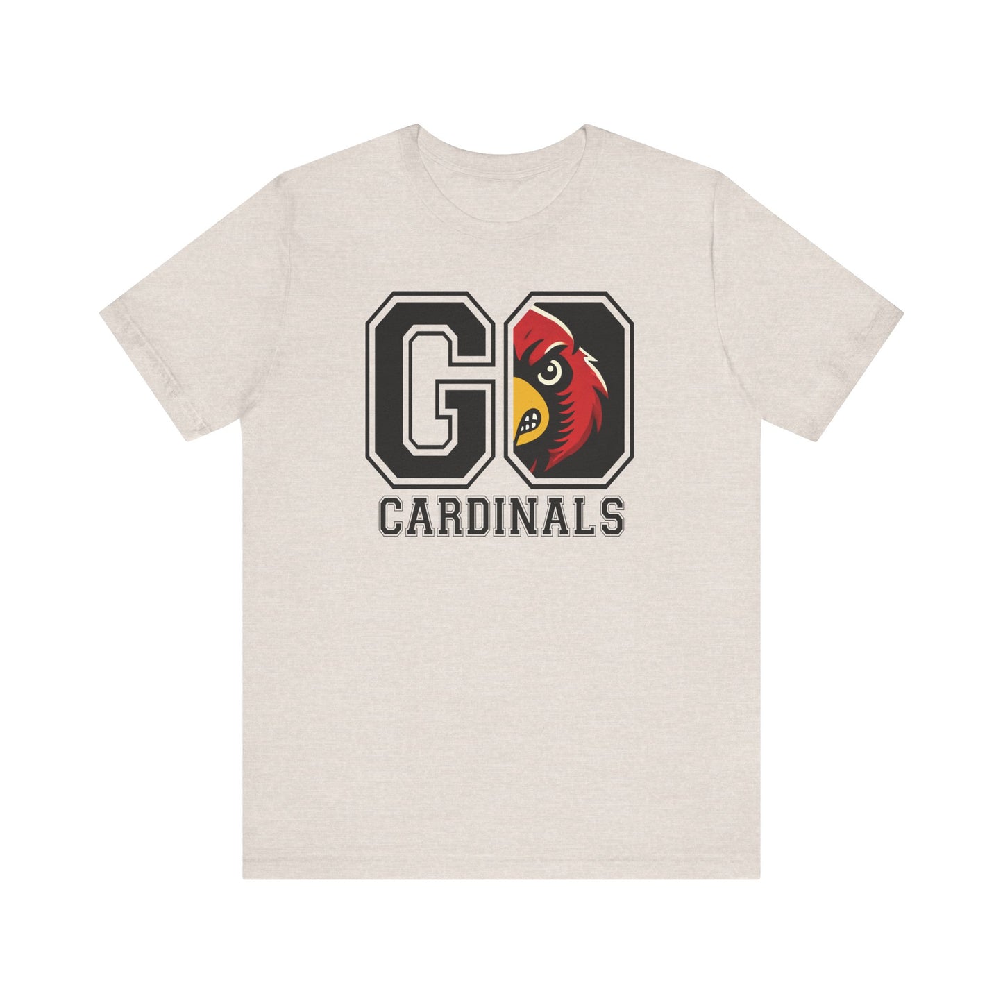 Go Cardinals Red Mascot - Bella + Canvas Short Sleeve Tee