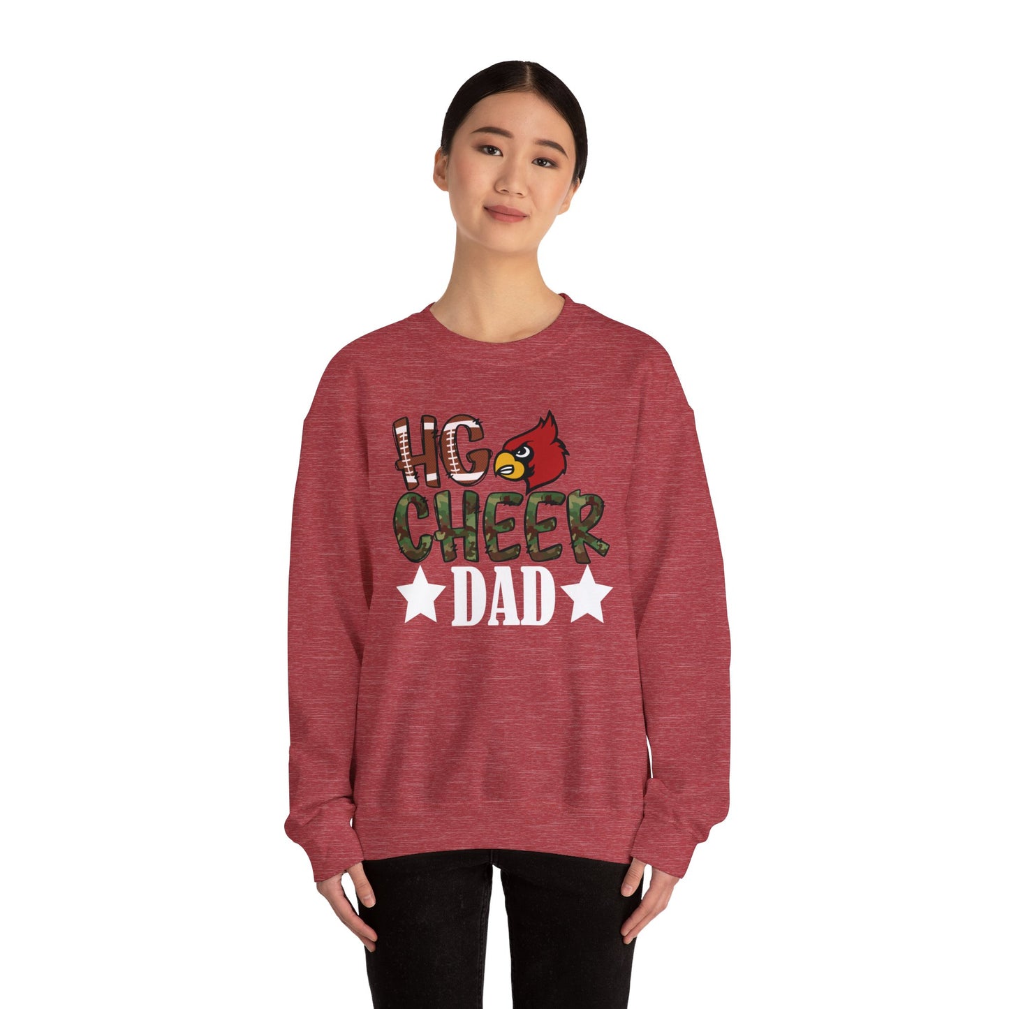 HG Cheer Dad Football - Unisex Heavy Blend™ Crewneck Sweatshirt