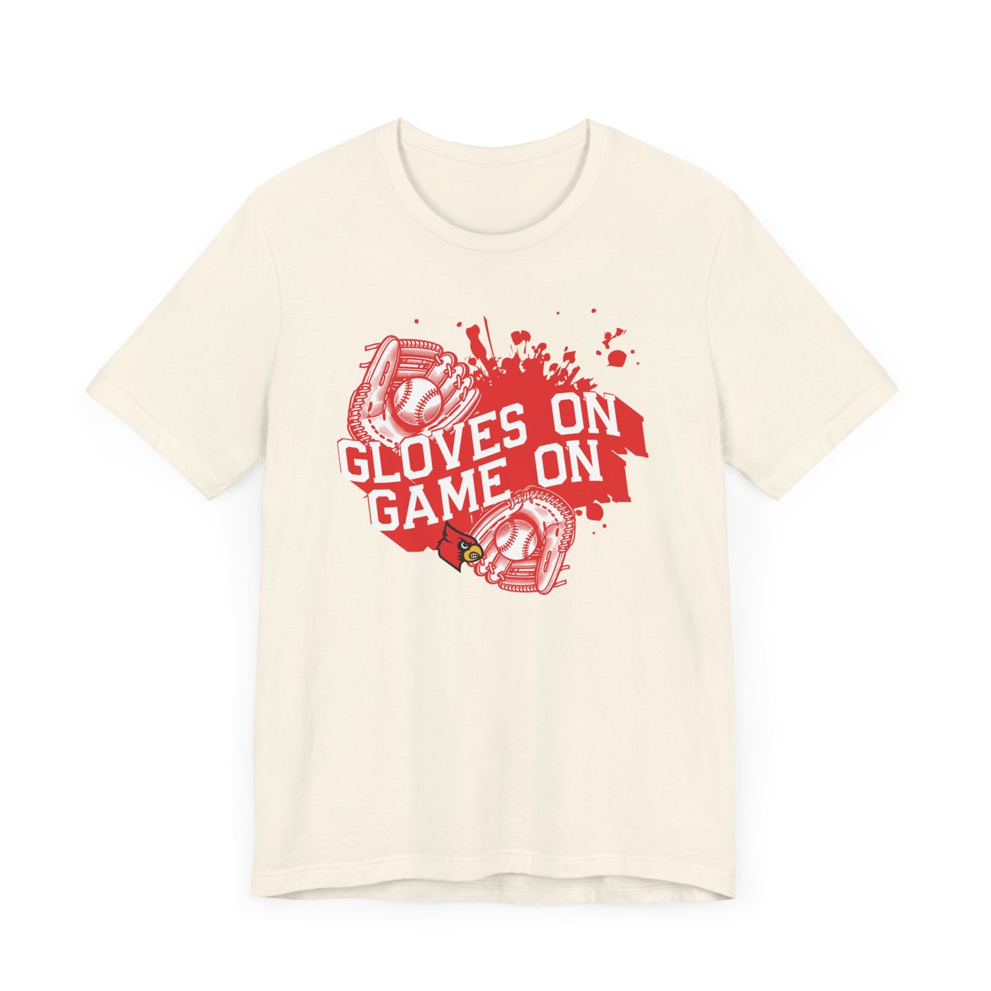 Gloves on Game On Baseball and Softball - Bella + Canvas Short Sleeve Tee