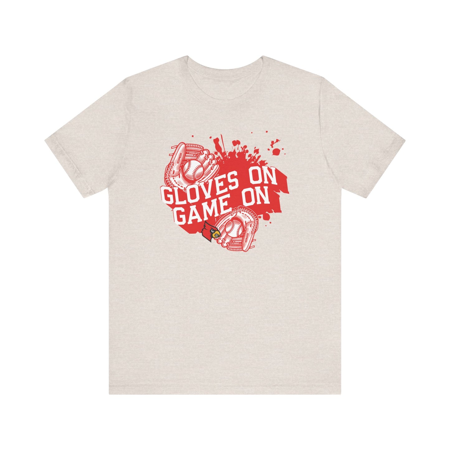 Gloves on Game On Baseball and Softball - Bella + Canvas Short Sleeve Tee